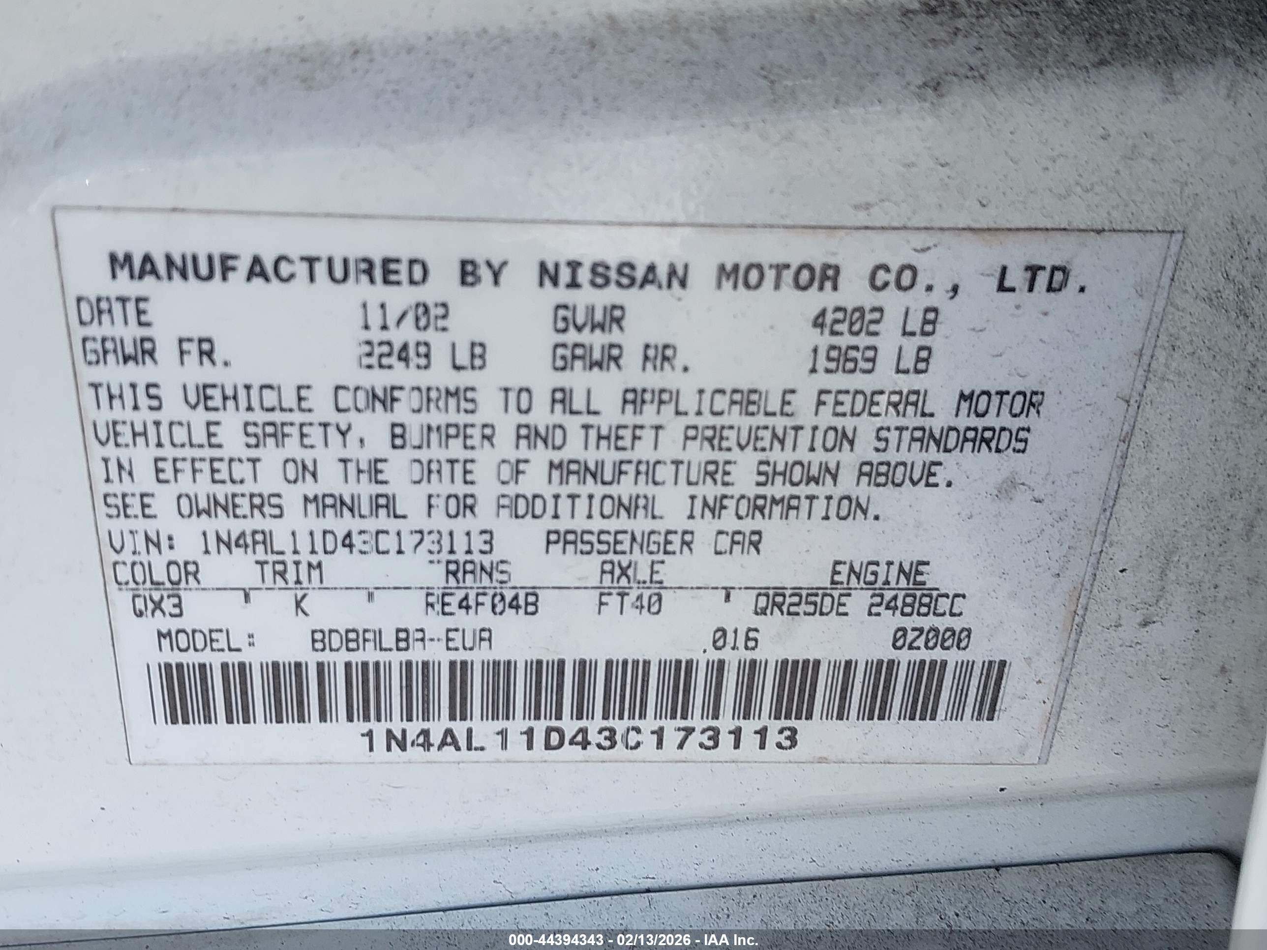 NISSAN ALTIMA image 9