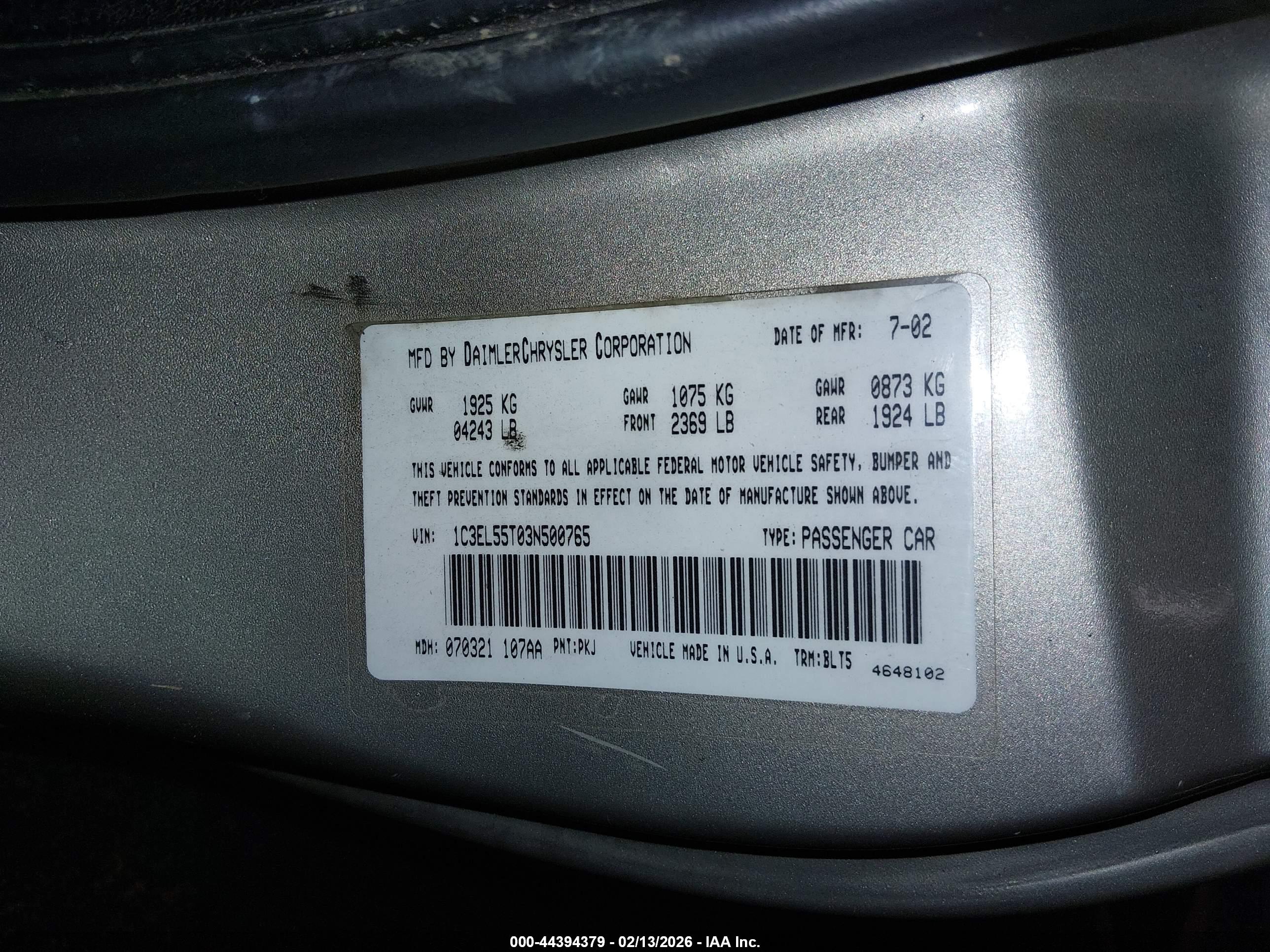 CHRYSLER SEBRING image 9