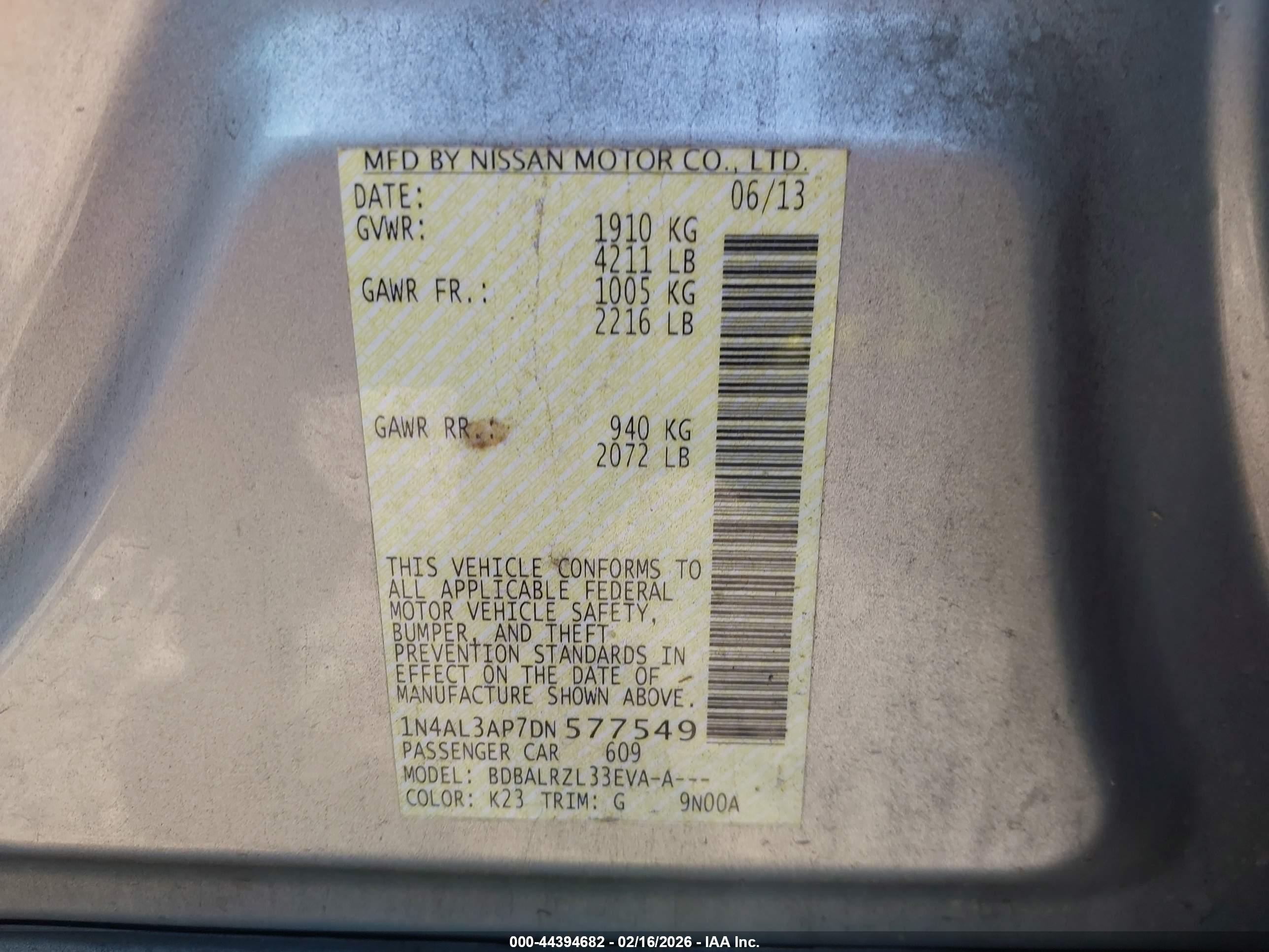 NISSAN ALTIMA image 9
