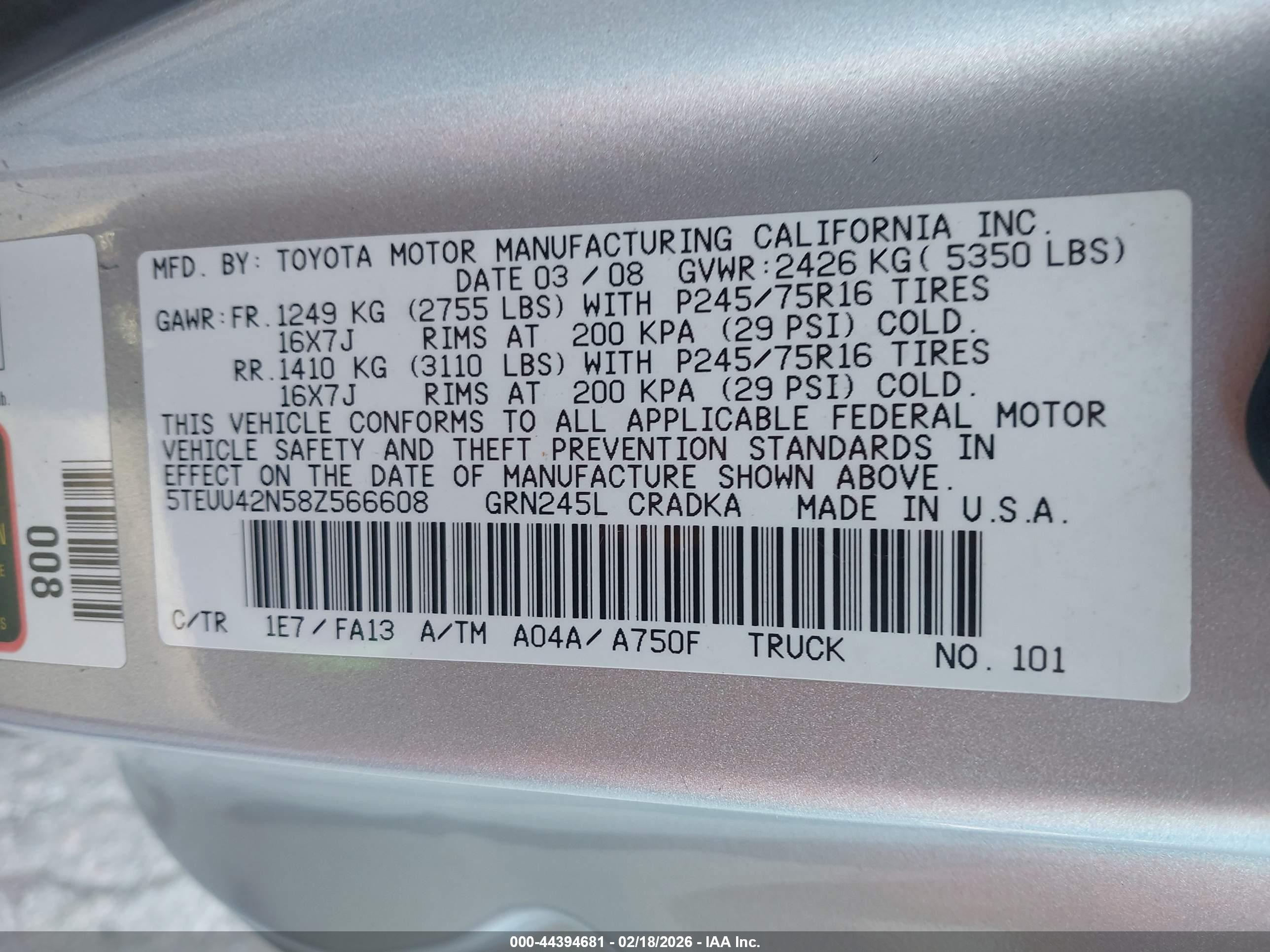 TOYOTA TACOMA image 9