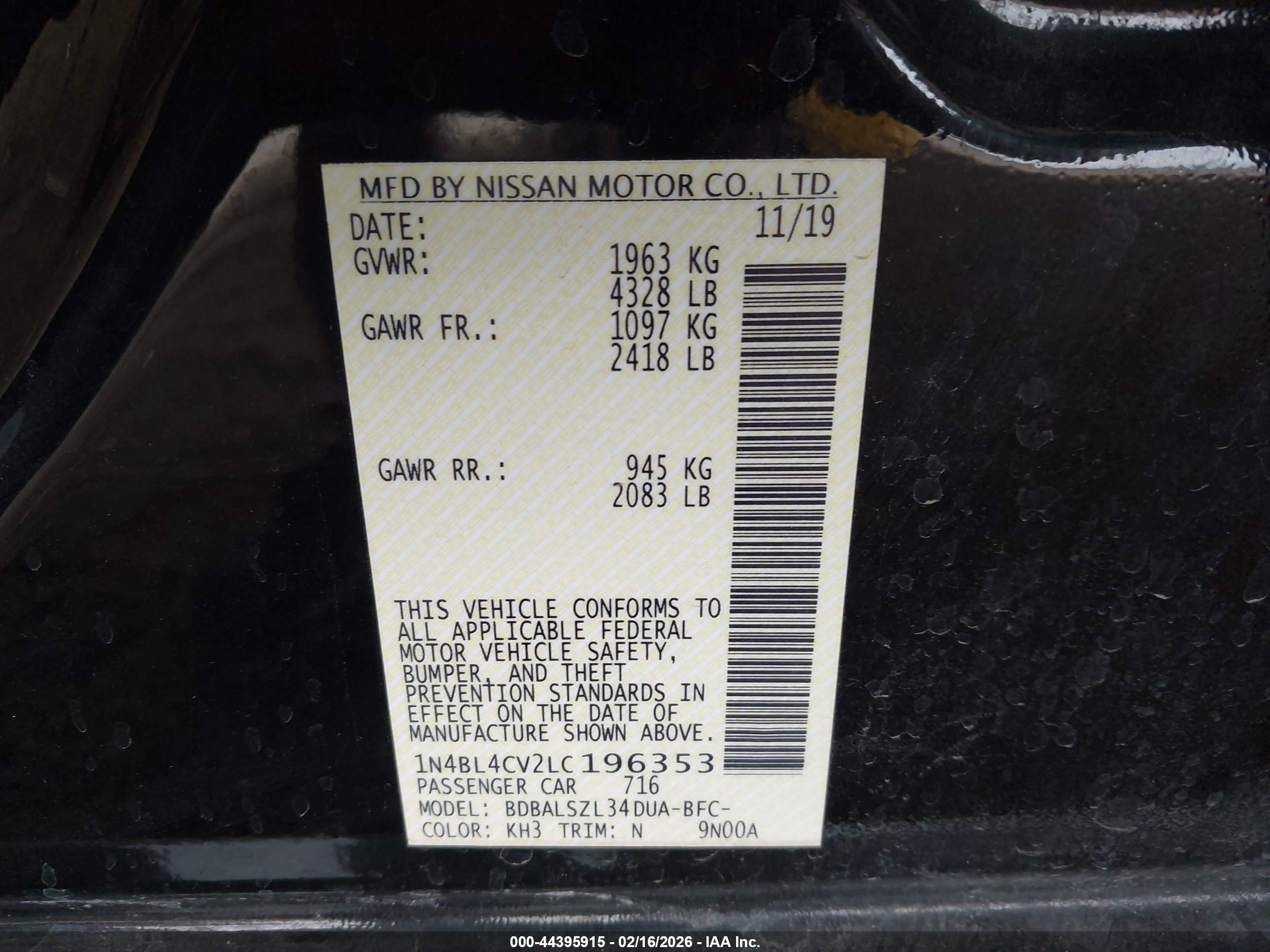 NISSAN ALTIMA image 9