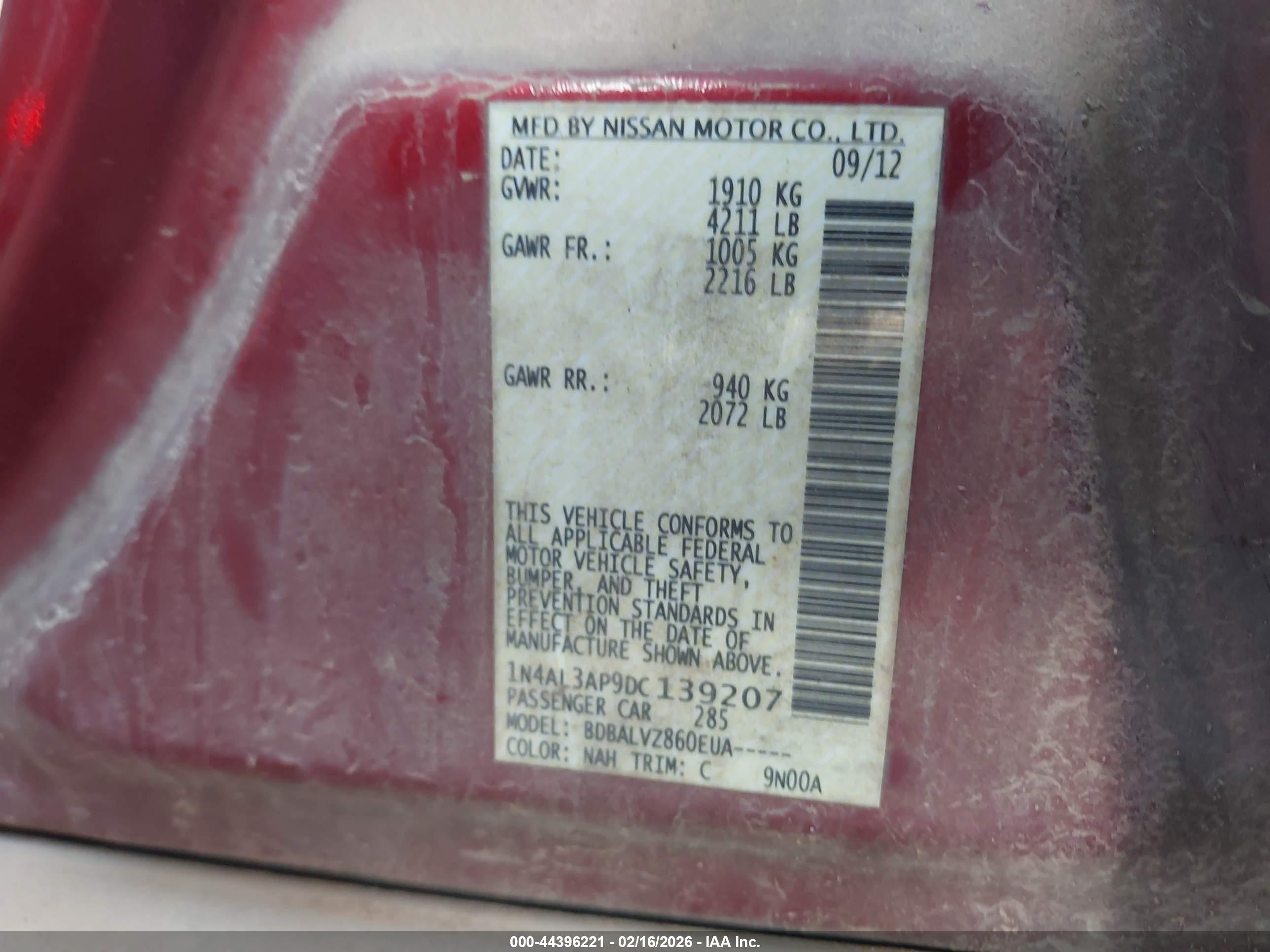 NISSAN ALTIMA image 9