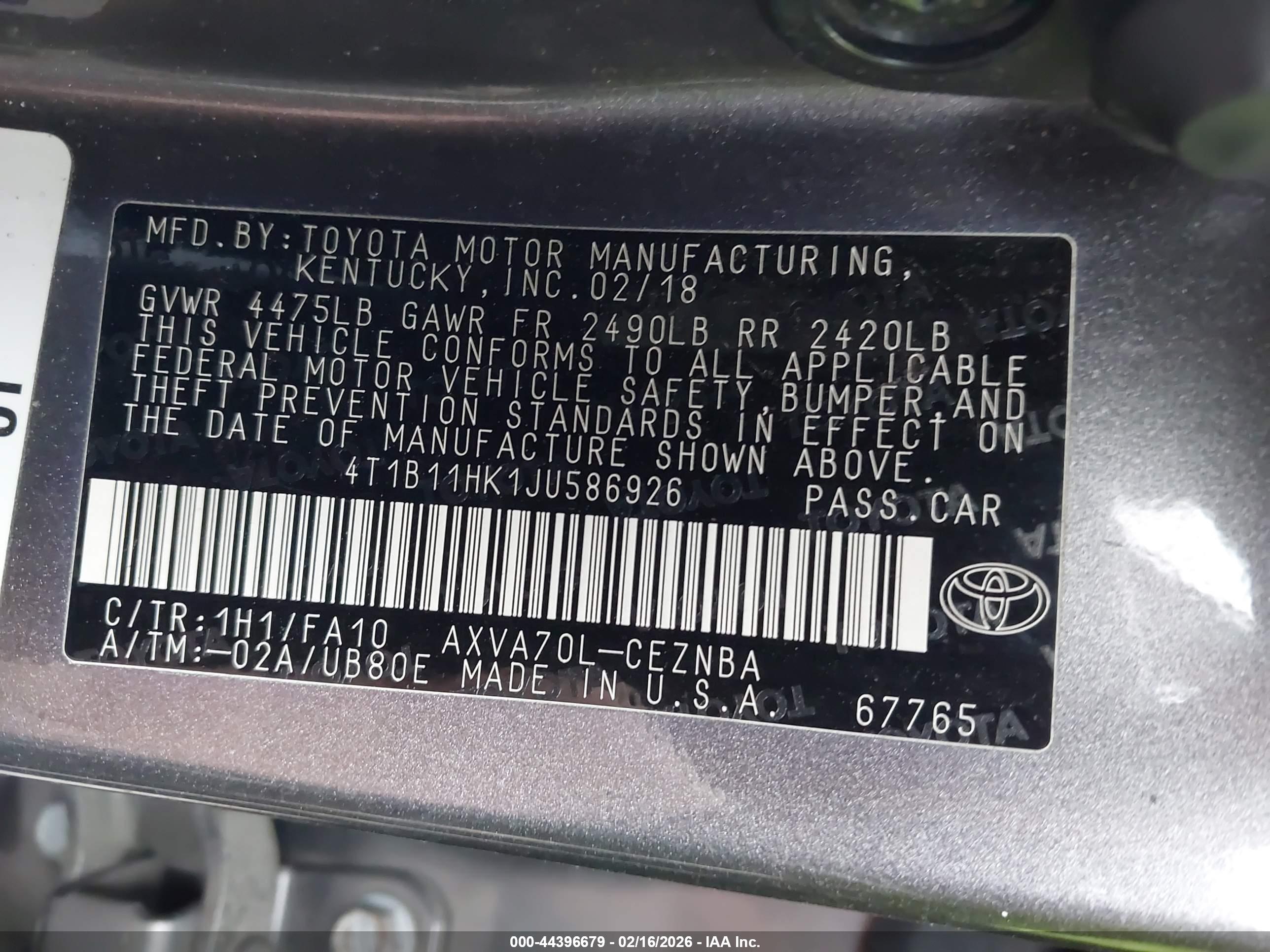 TOYOTA CAMRY image 9