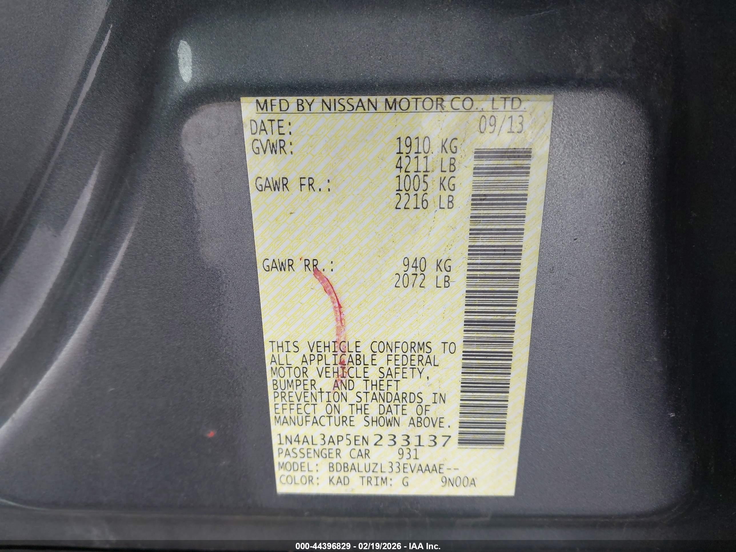 NISSAN ALTIMA image 9