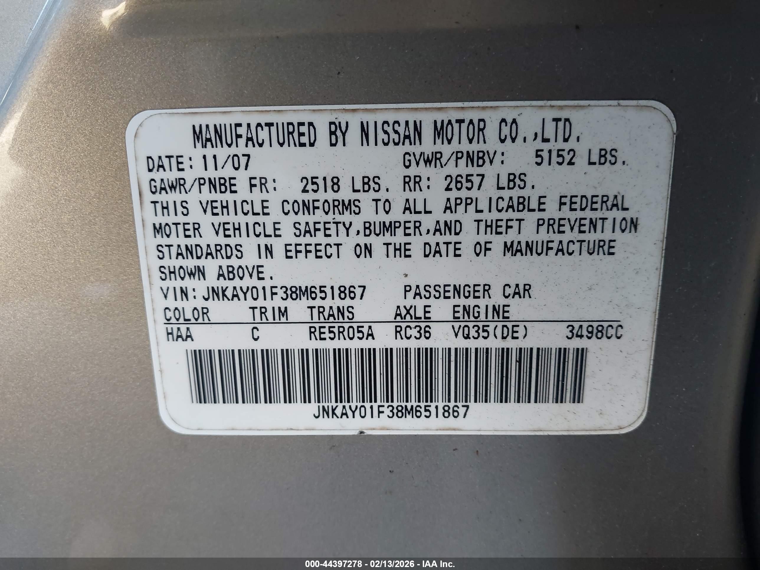 INFINITI M35X image 9