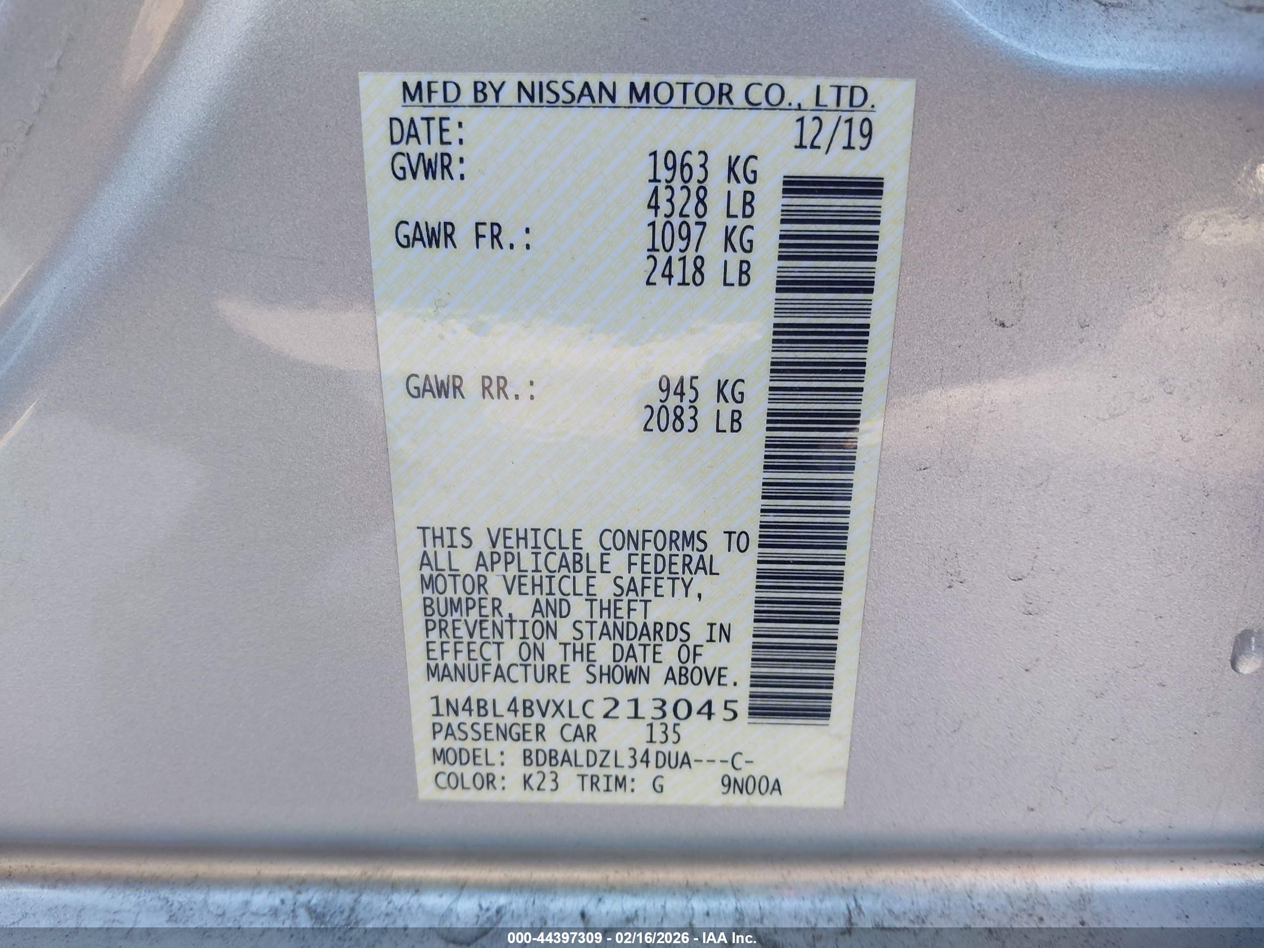 NISSAN ALTIMA image 9