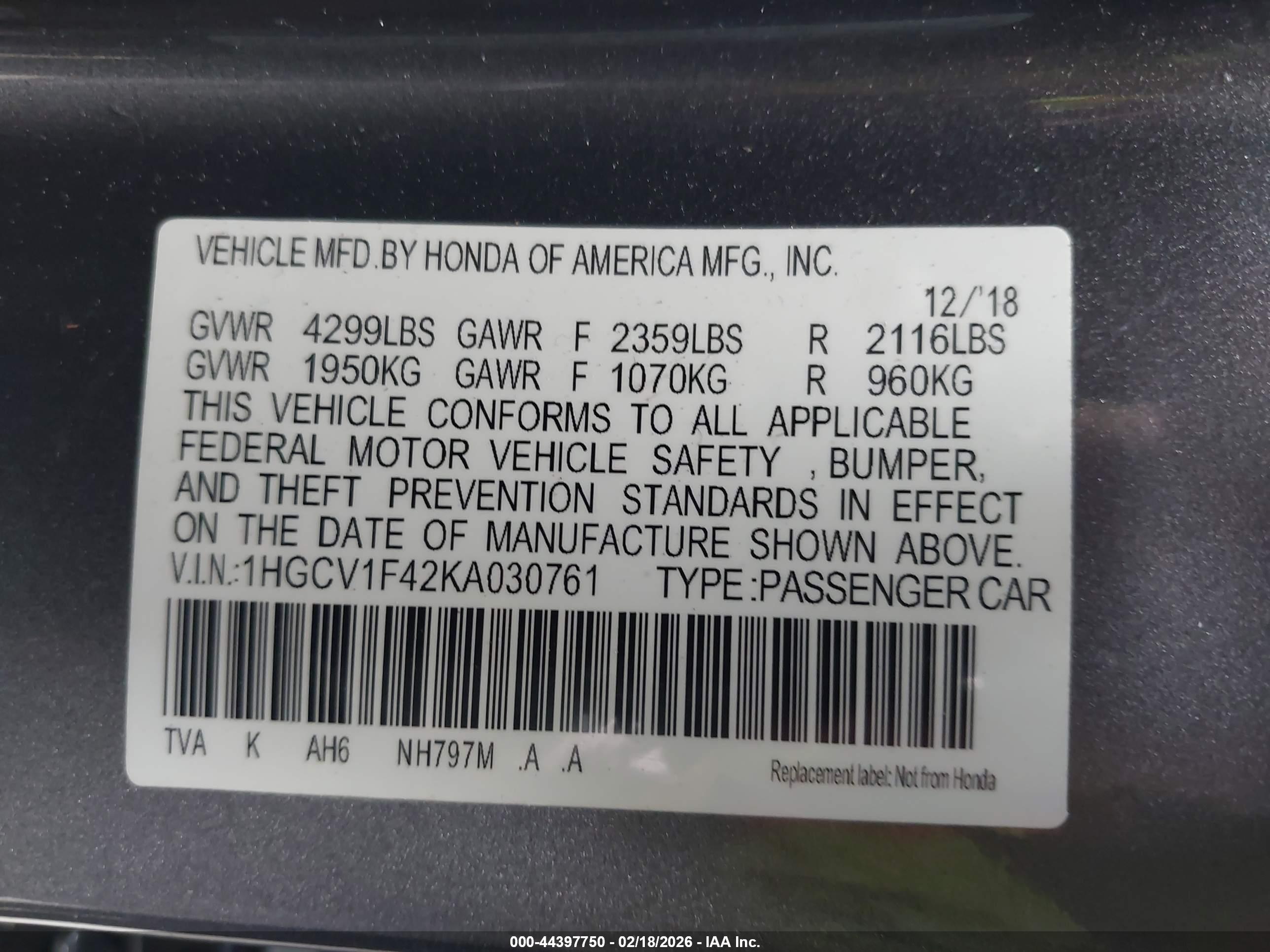HONDA ACCORD image 9