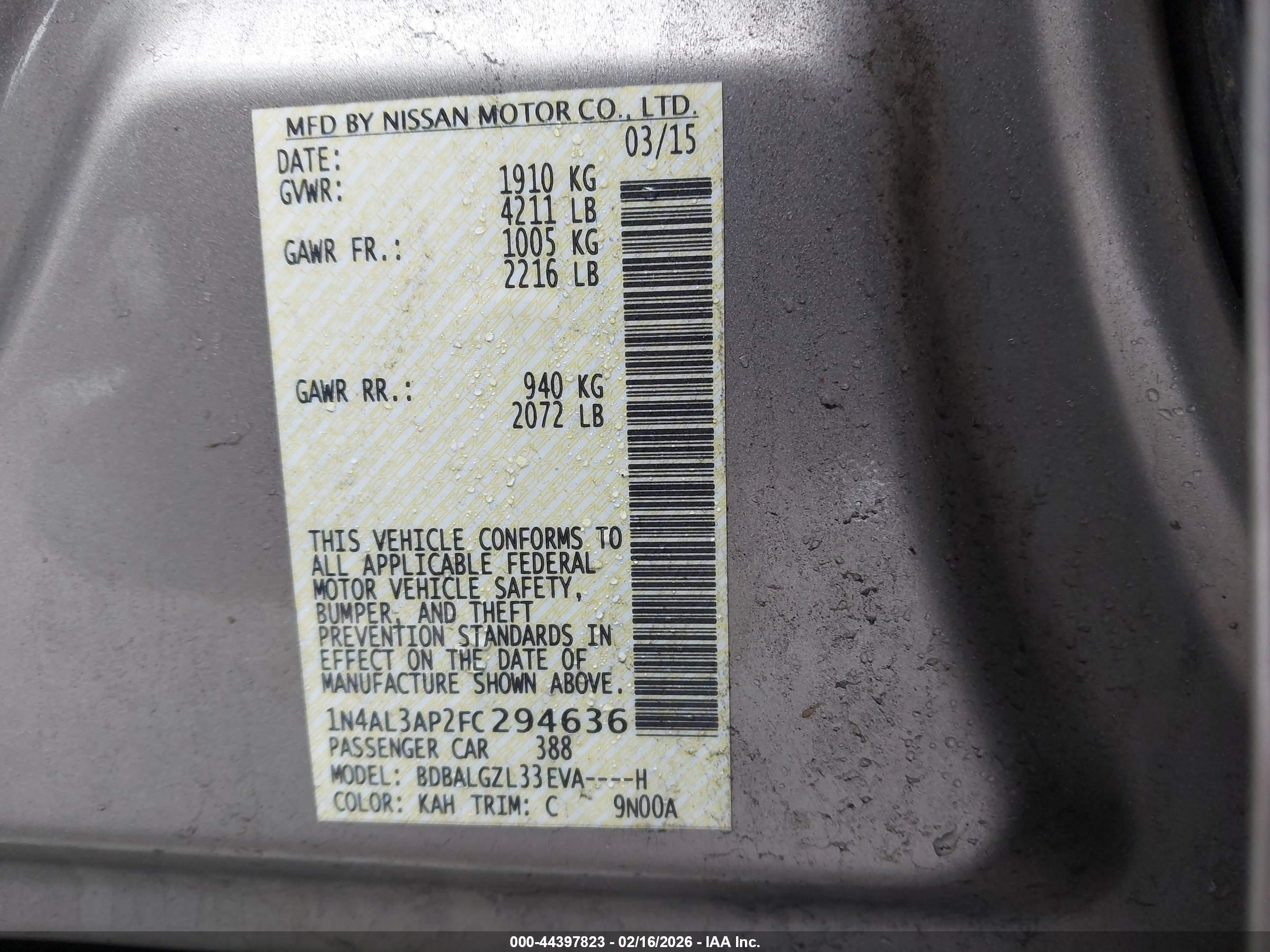 NISSAN ALTIMA image 9