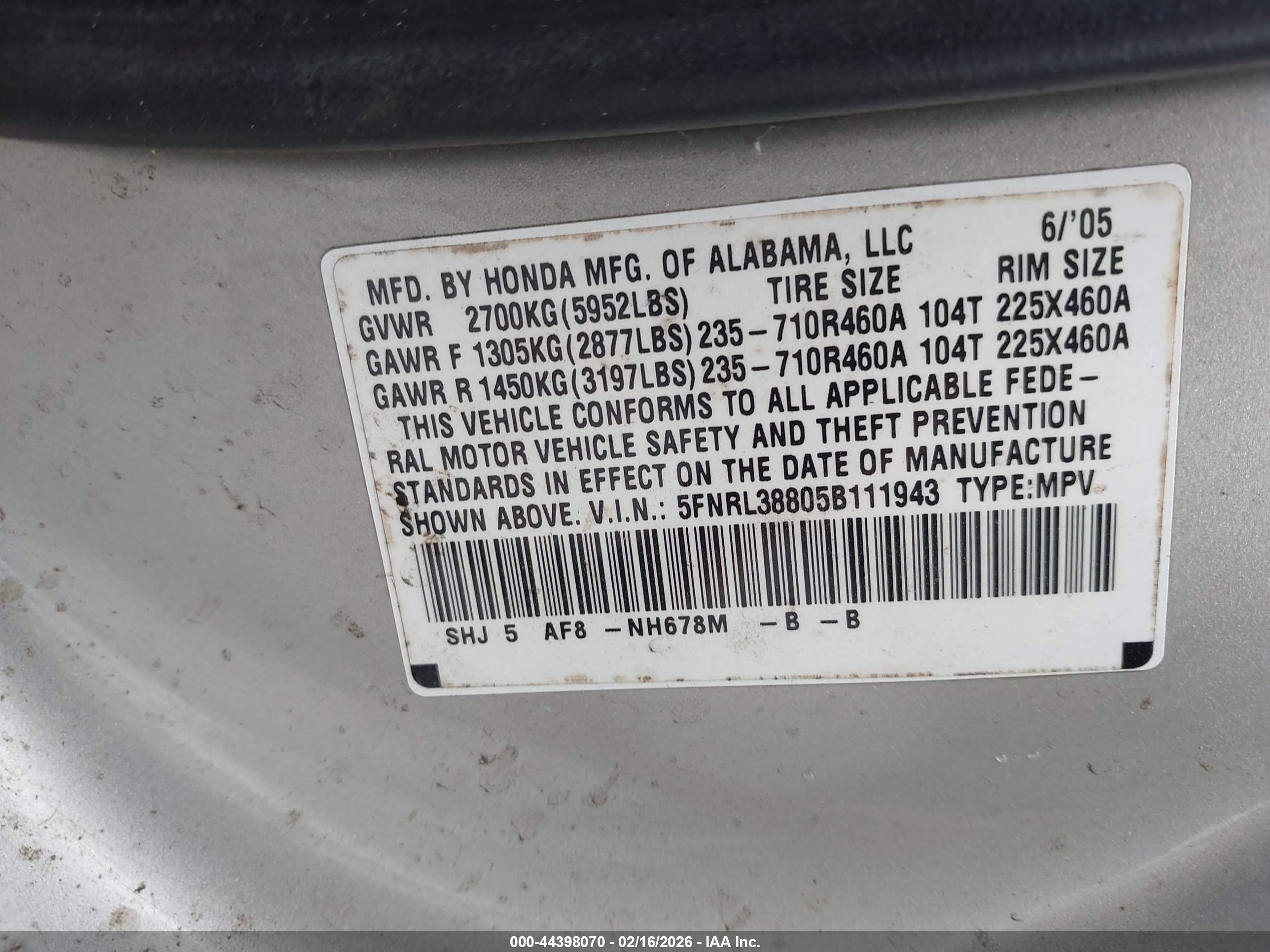 HONDA ODYSSEY image 9