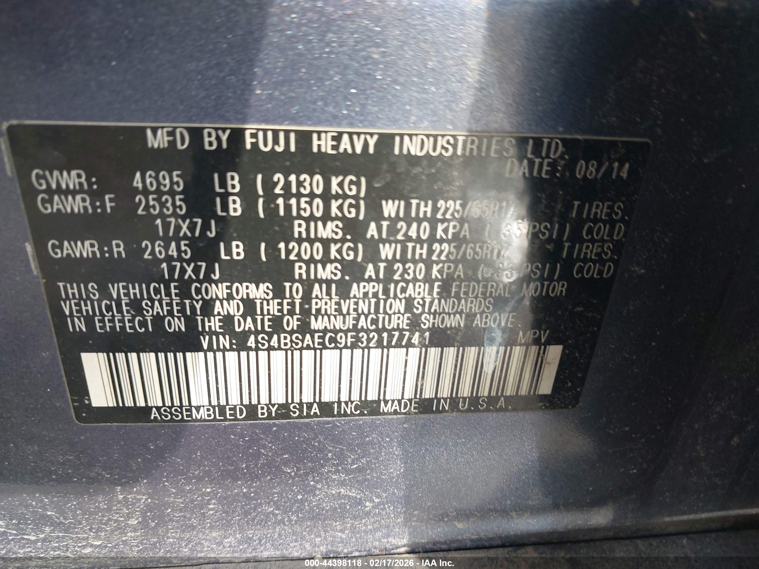 SUBARU OUTBACK image 9
