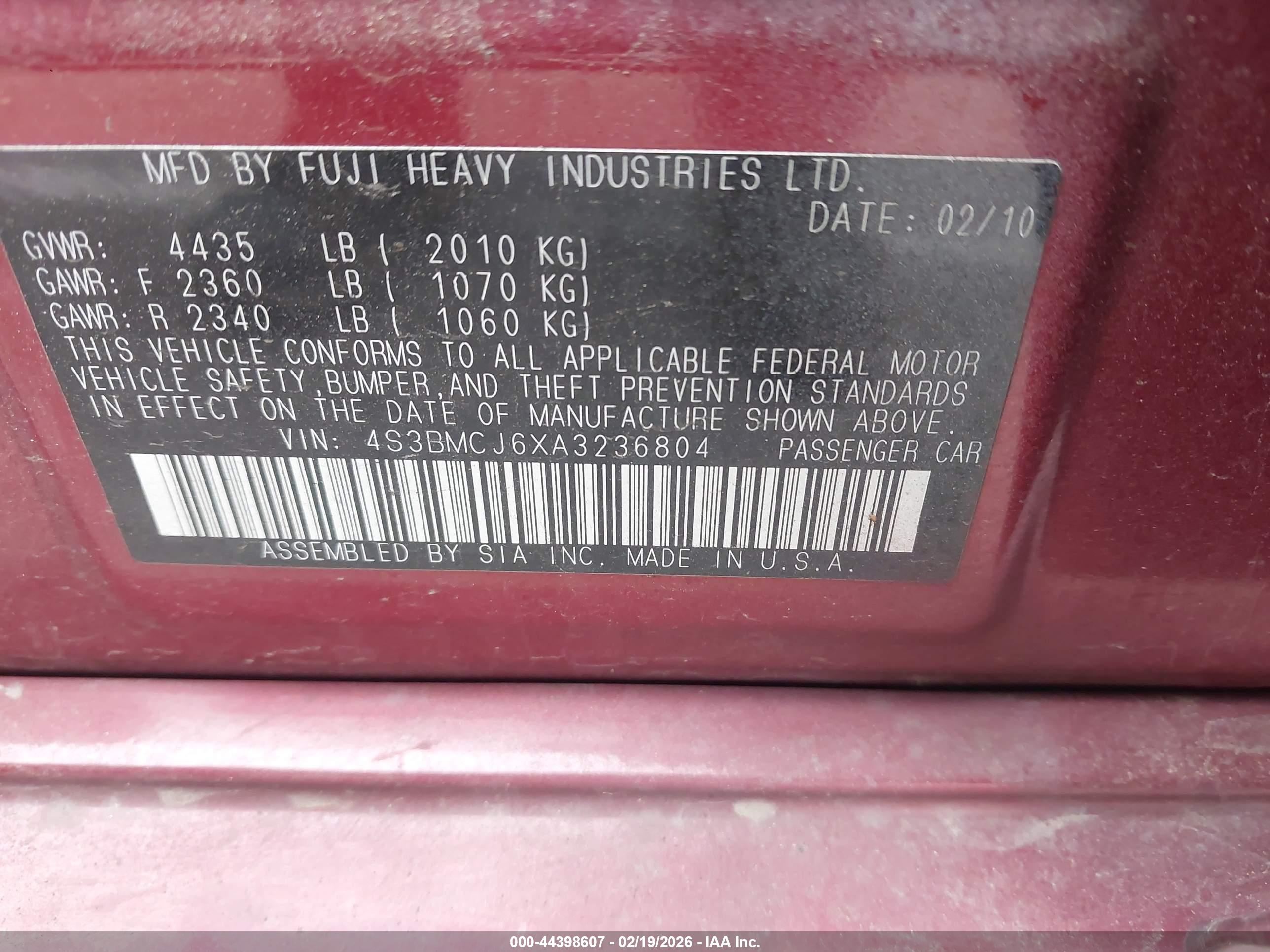 SUBARU LEGACY image 9