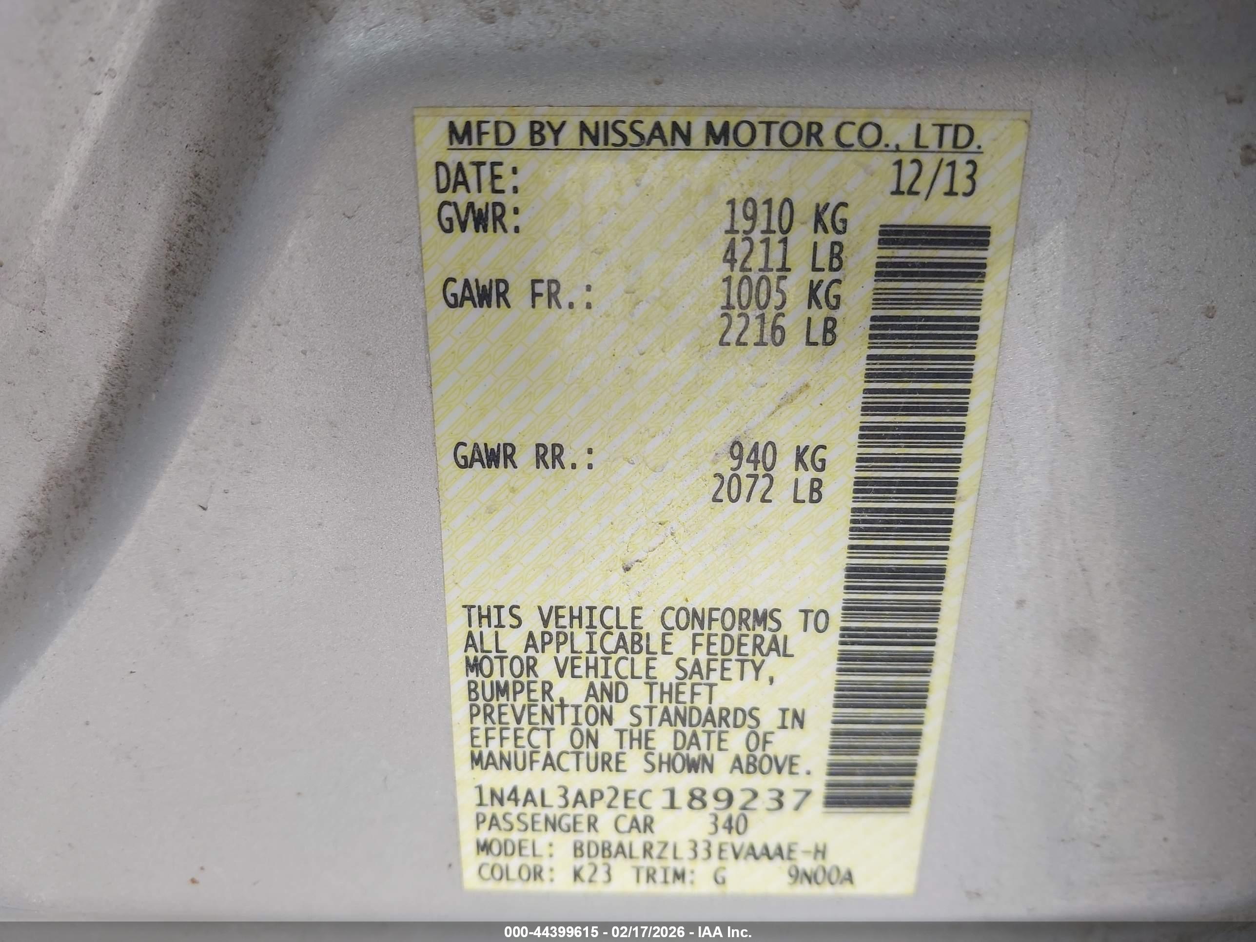 NISSAN ALTIMA image 9