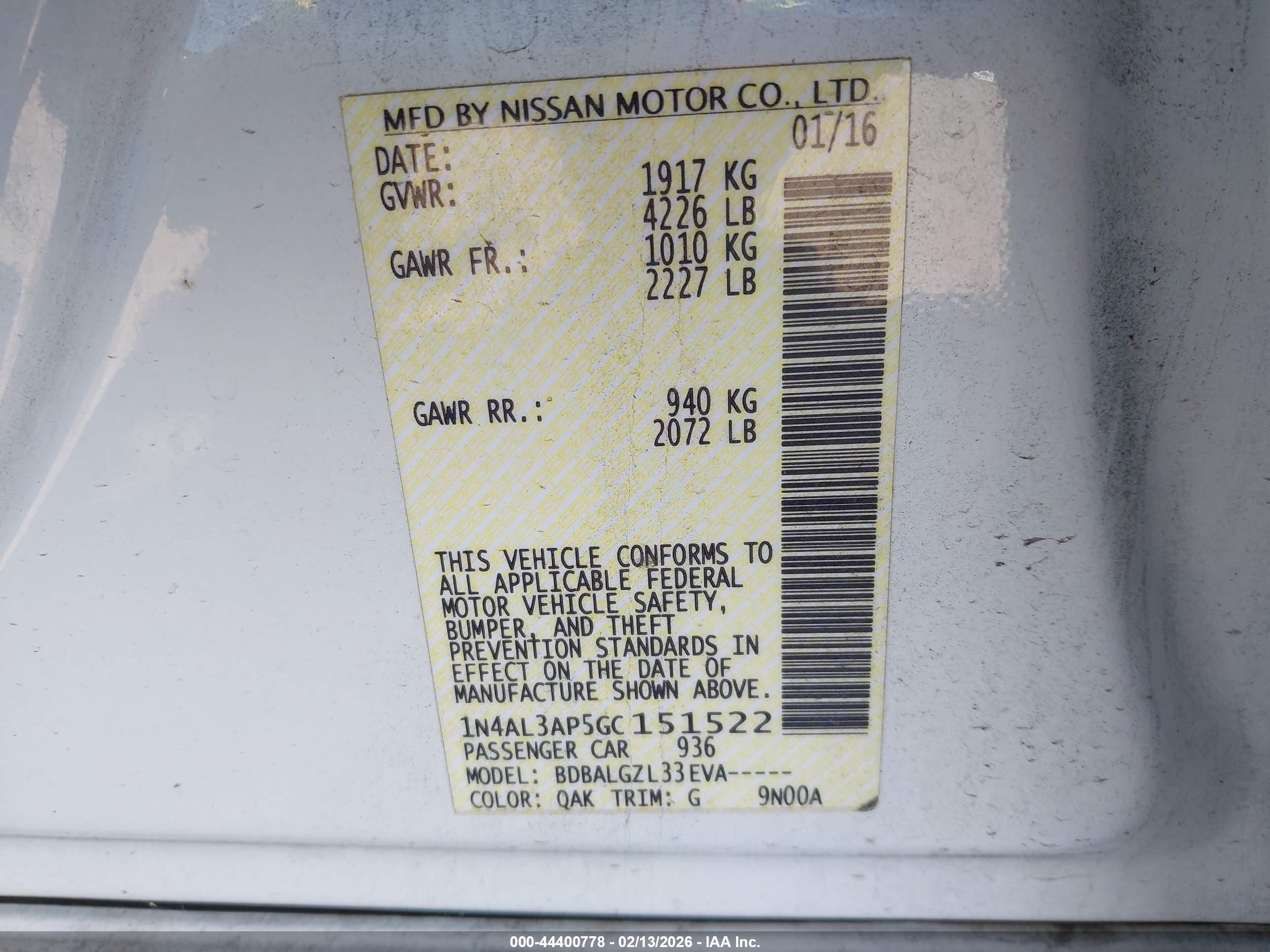 NISSAN ALTIMA image 9