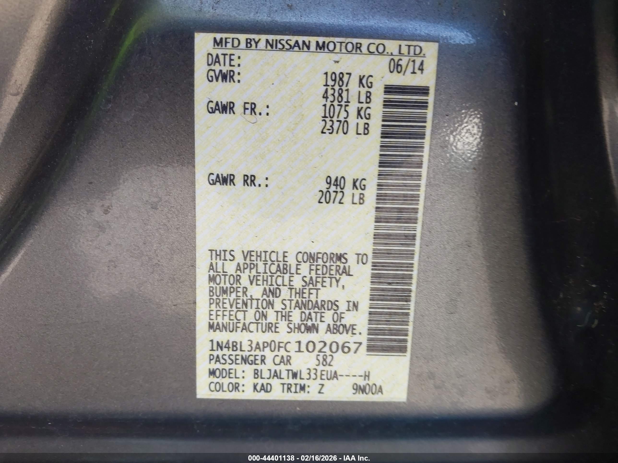 NISSAN ALTIMA image 9