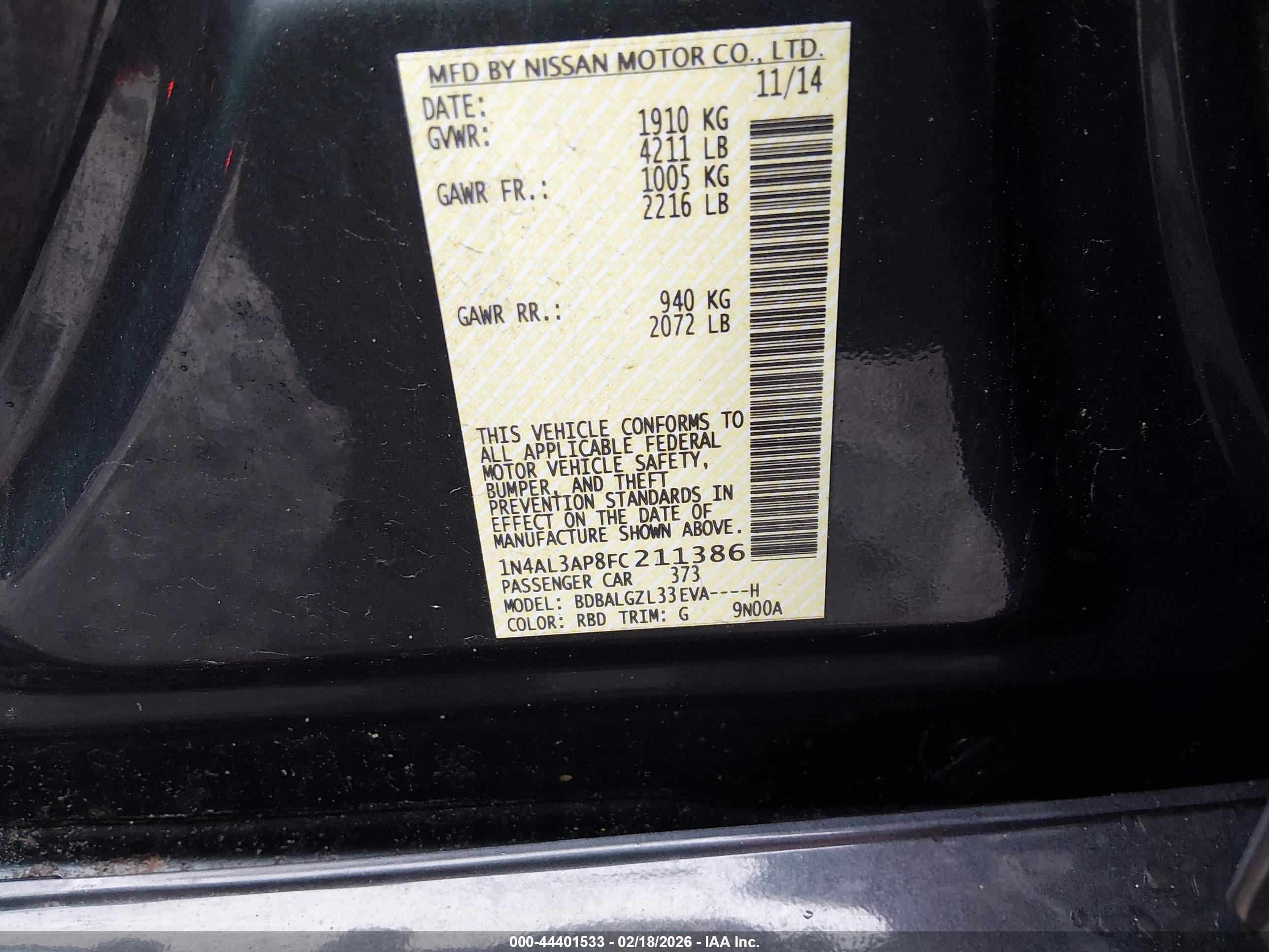 NISSAN ALTIMA image 9