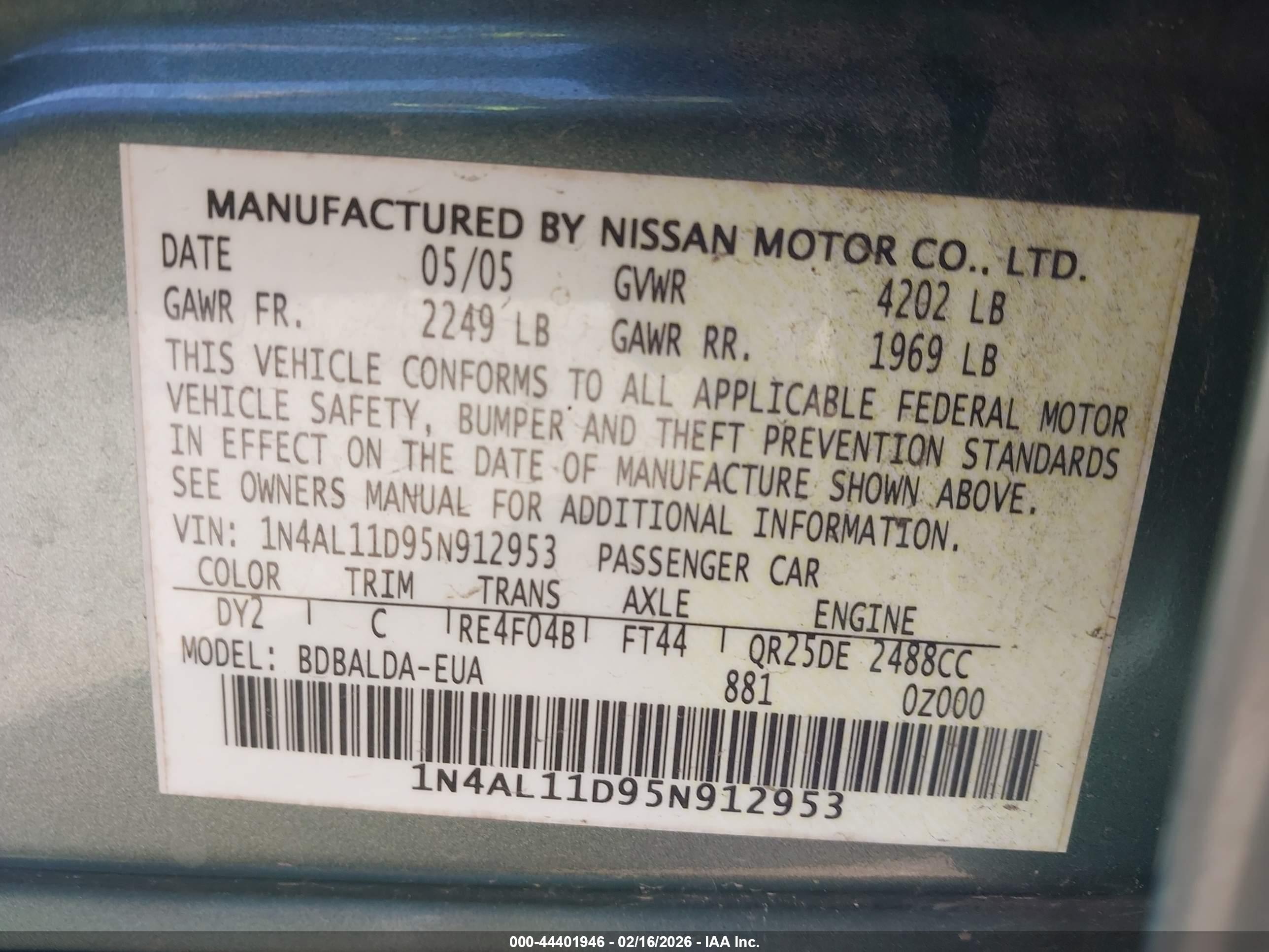 NISSAN ALTIMA image 9