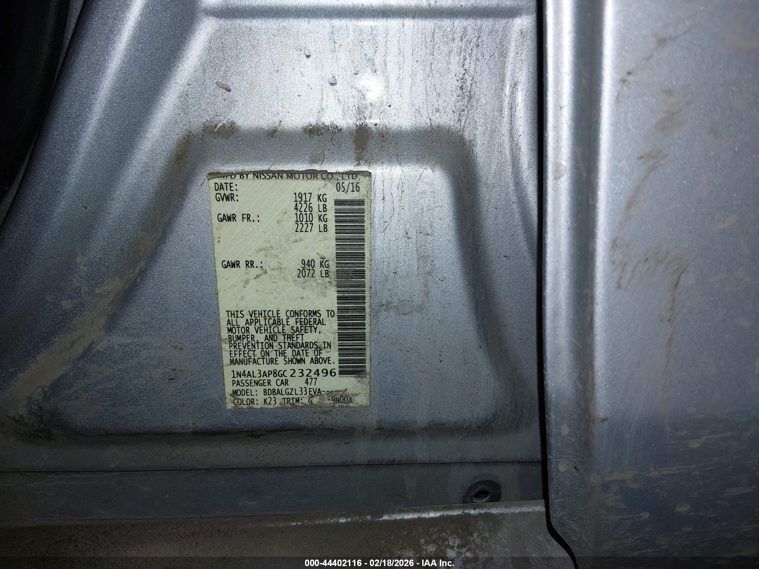 NISSAN ALTIMA image 9