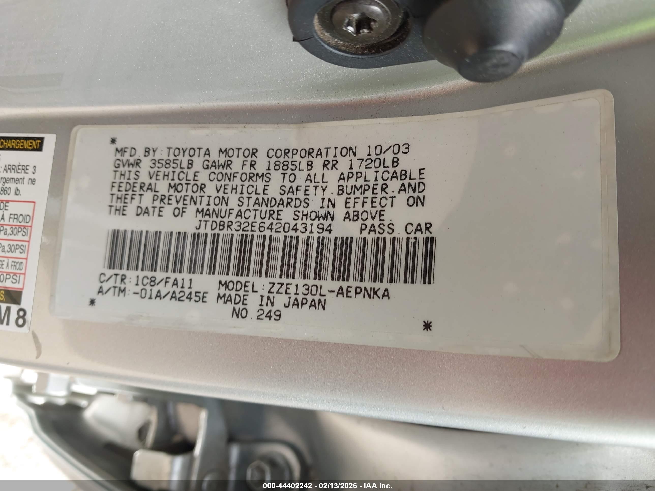 TOYOTA COROLLA image 9
