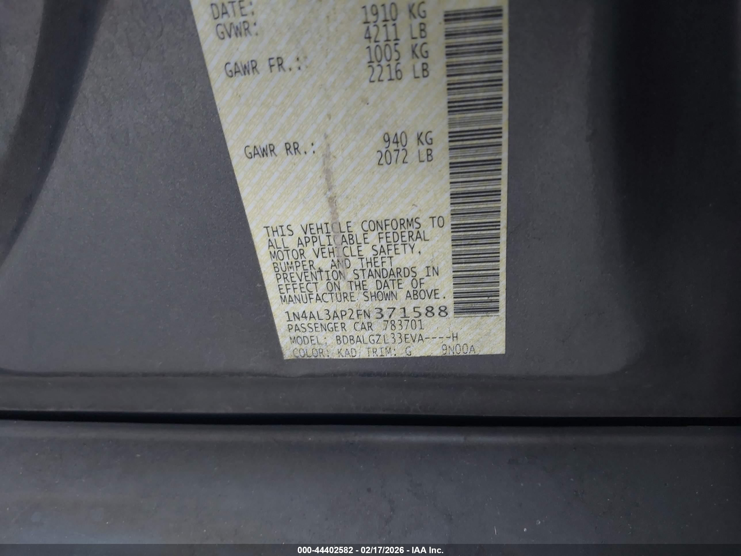 NISSAN ALTIMA image 9