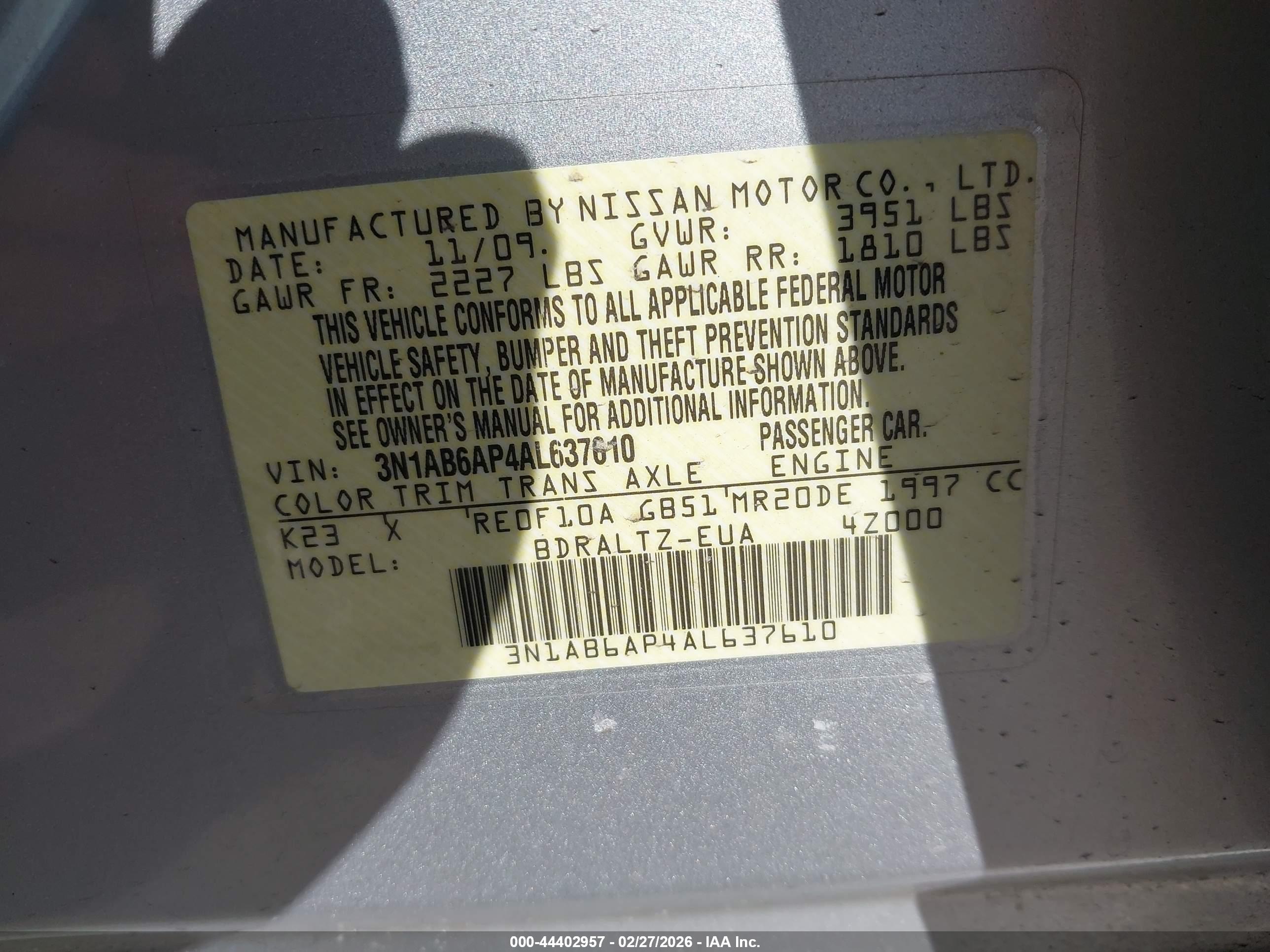 NISSAN SENTRA image 9