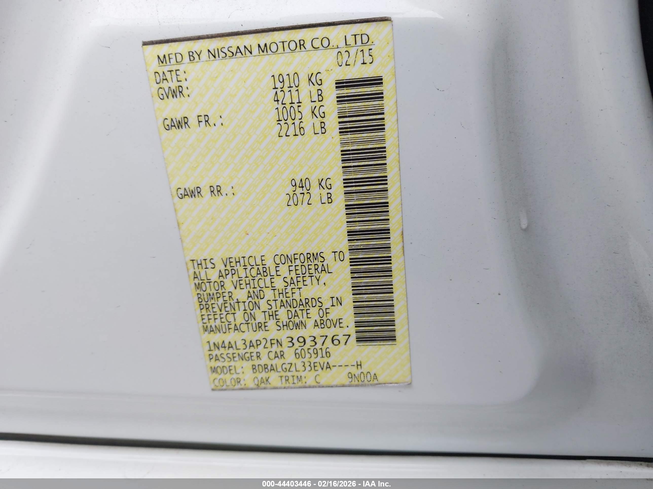 NISSAN ALTIMA image 9
