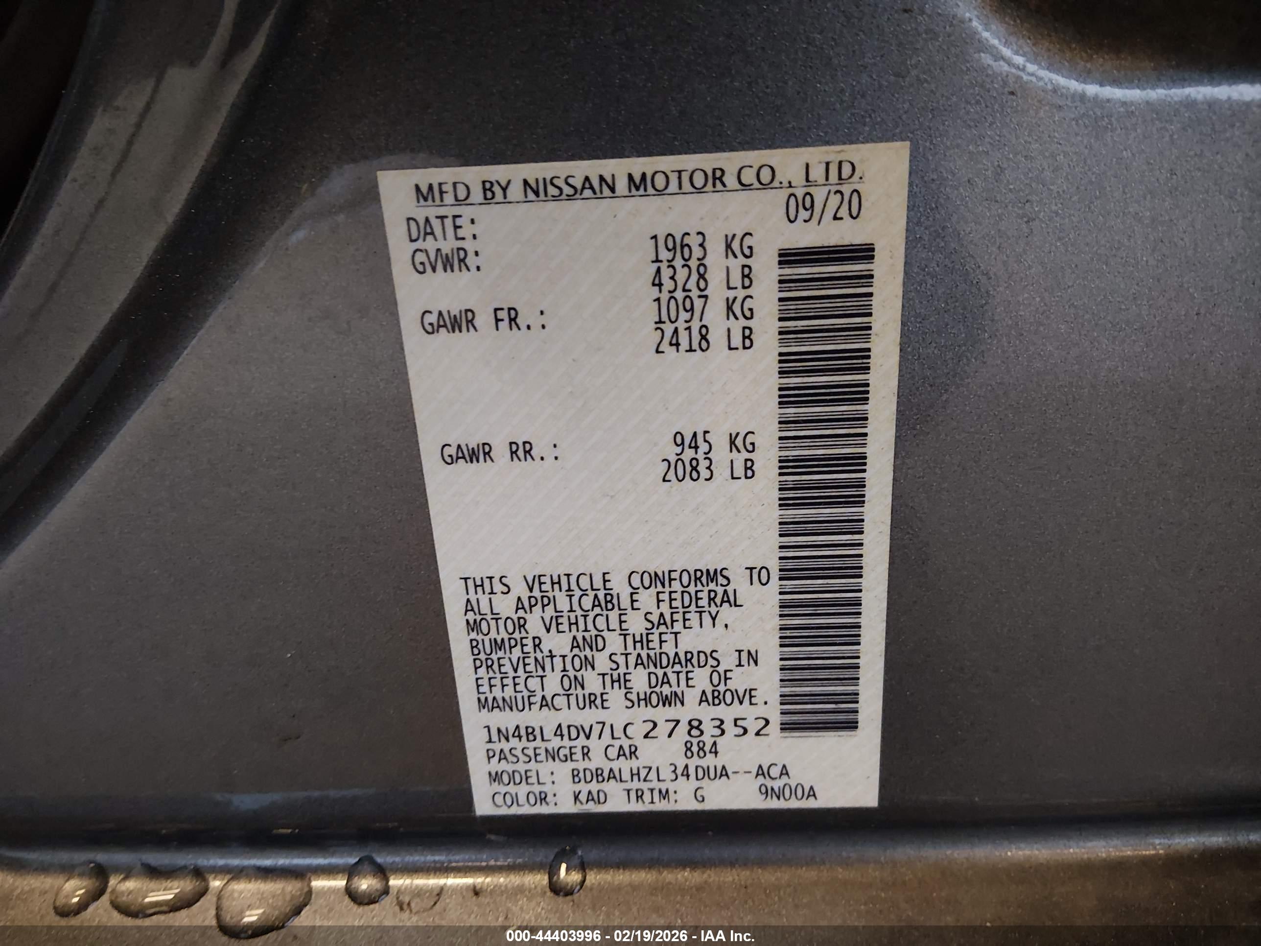NISSAN ALTIMA image 9