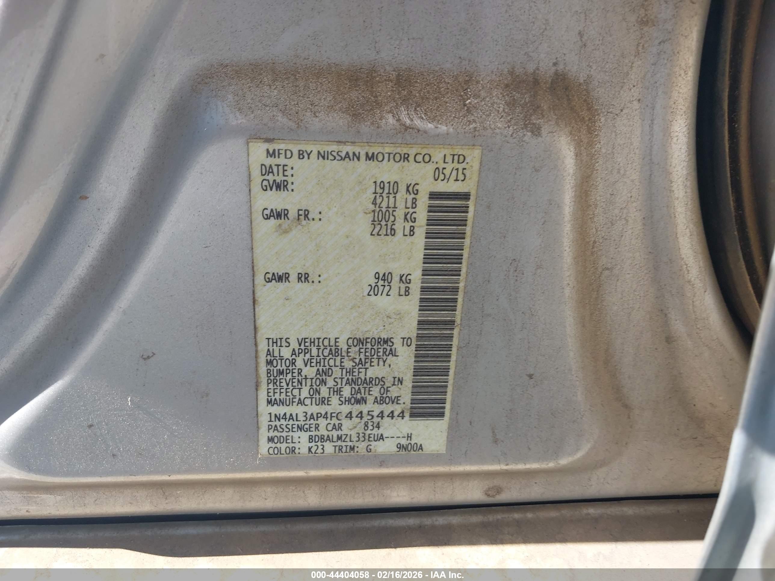 NISSAN ALTIMA image 9