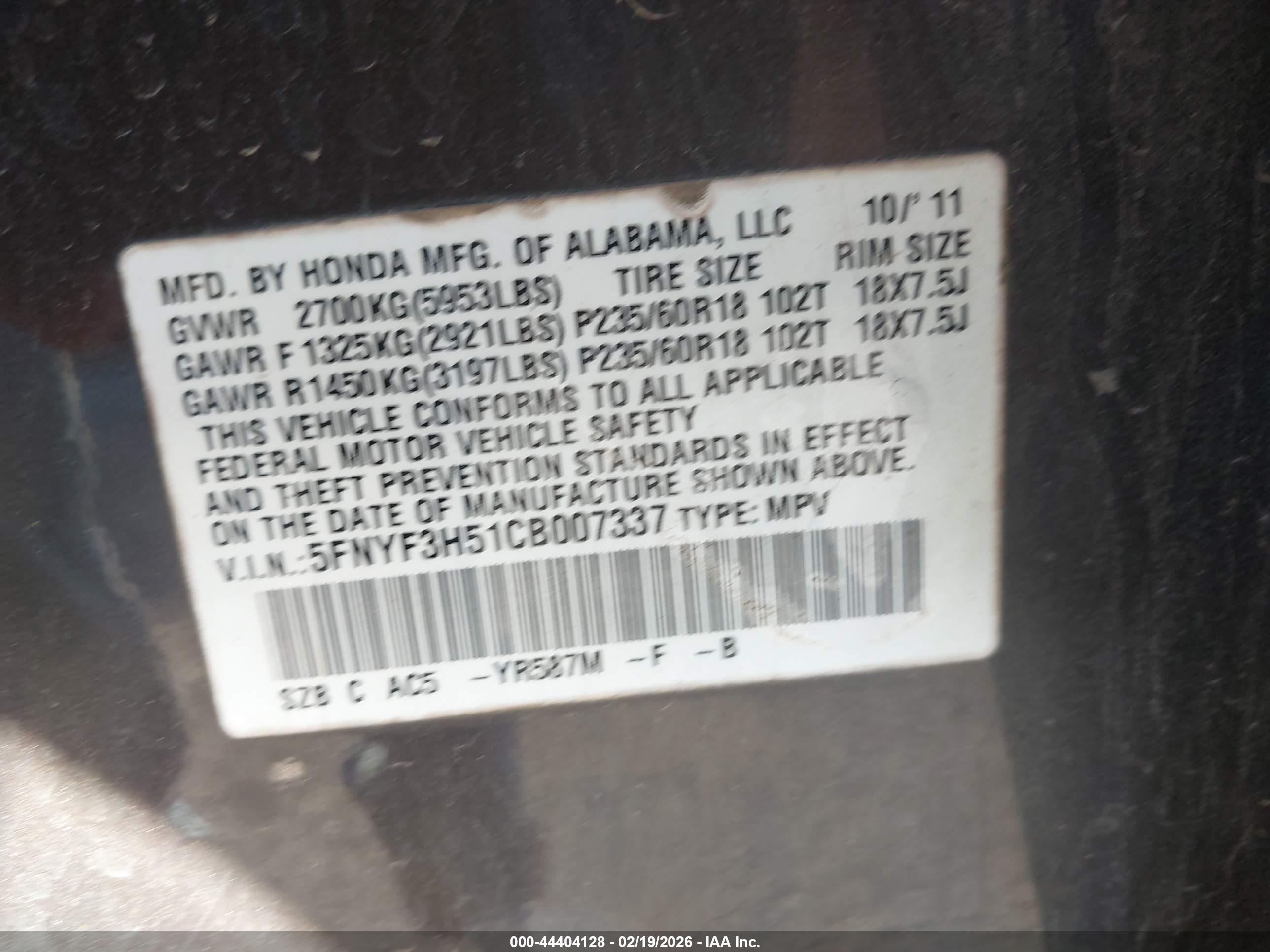 HONDA PILOT image 9