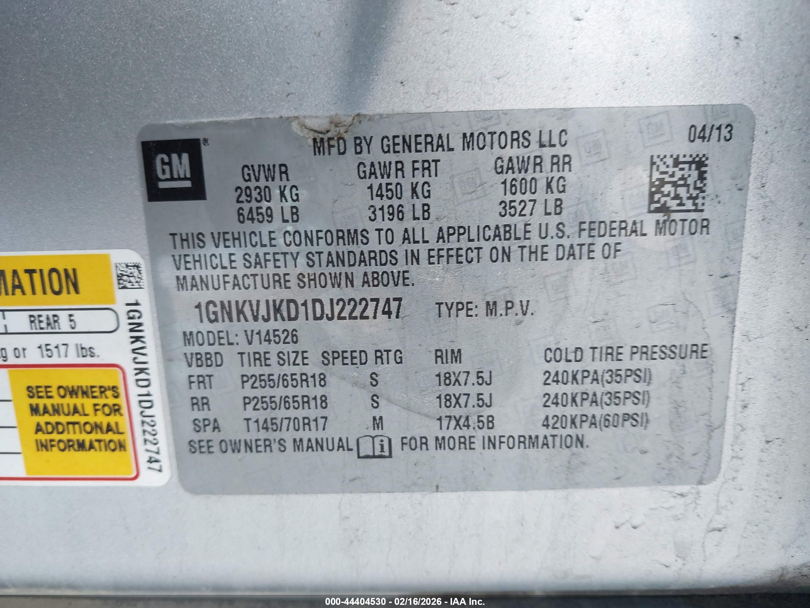 CHEVROLET TRAVERSE image 9