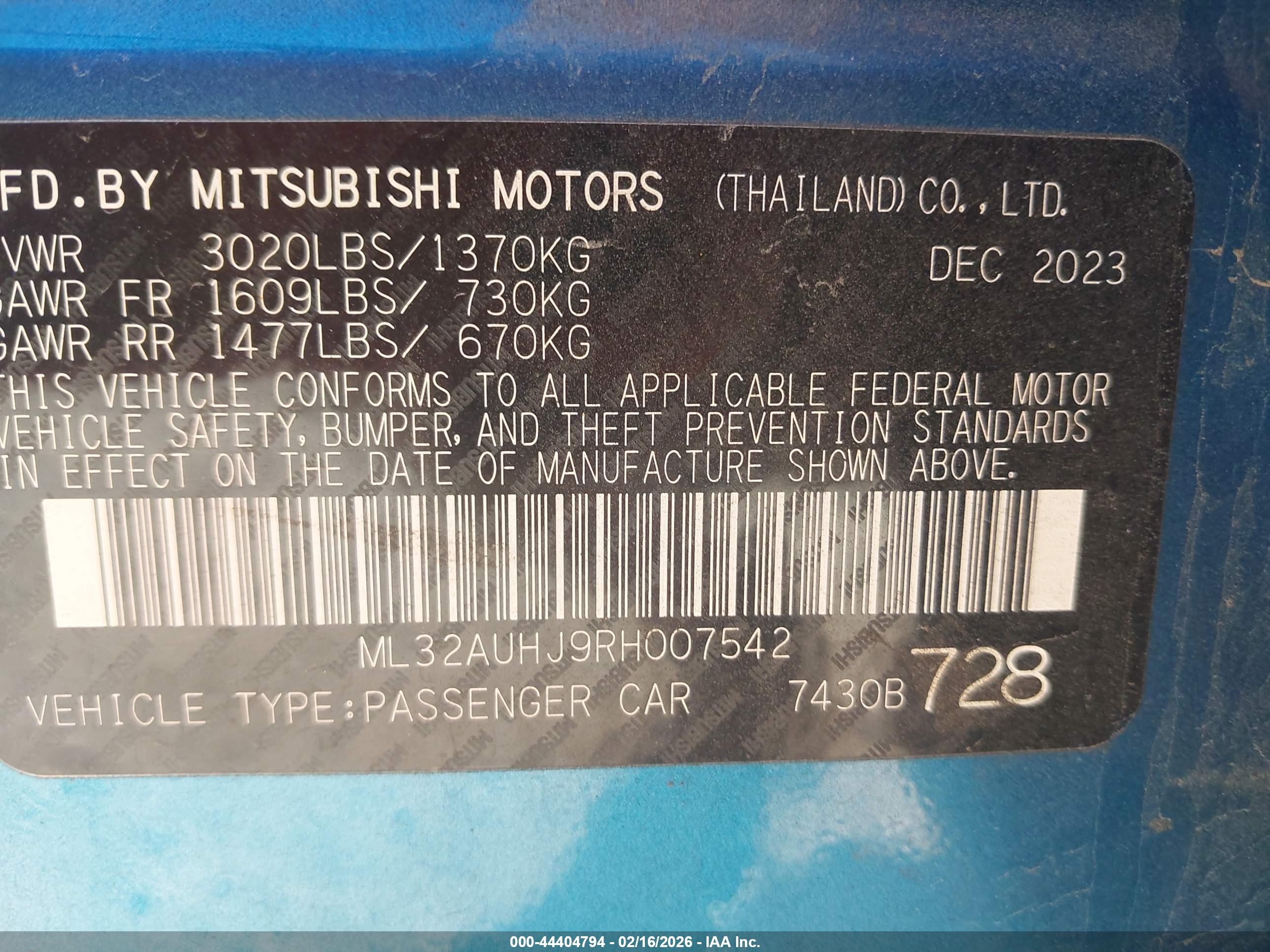 MITSUBISHI MIRAGE image 9