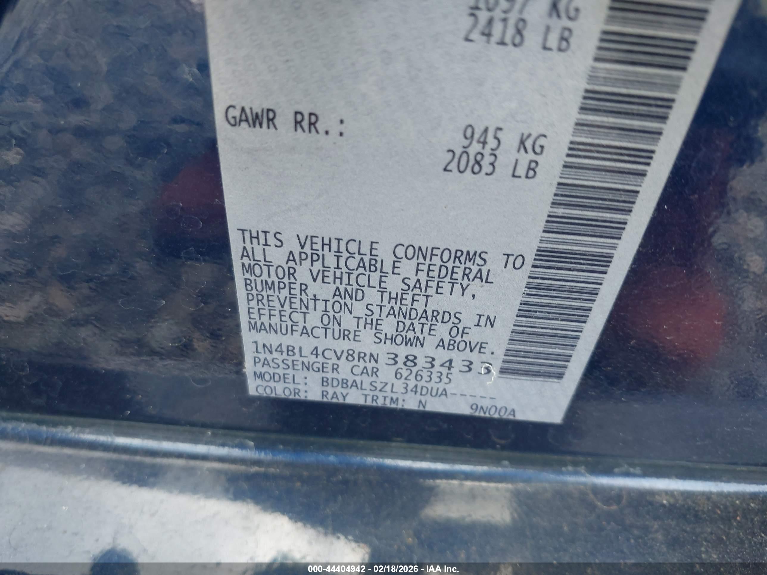 NISSAN ALTIMA image 9