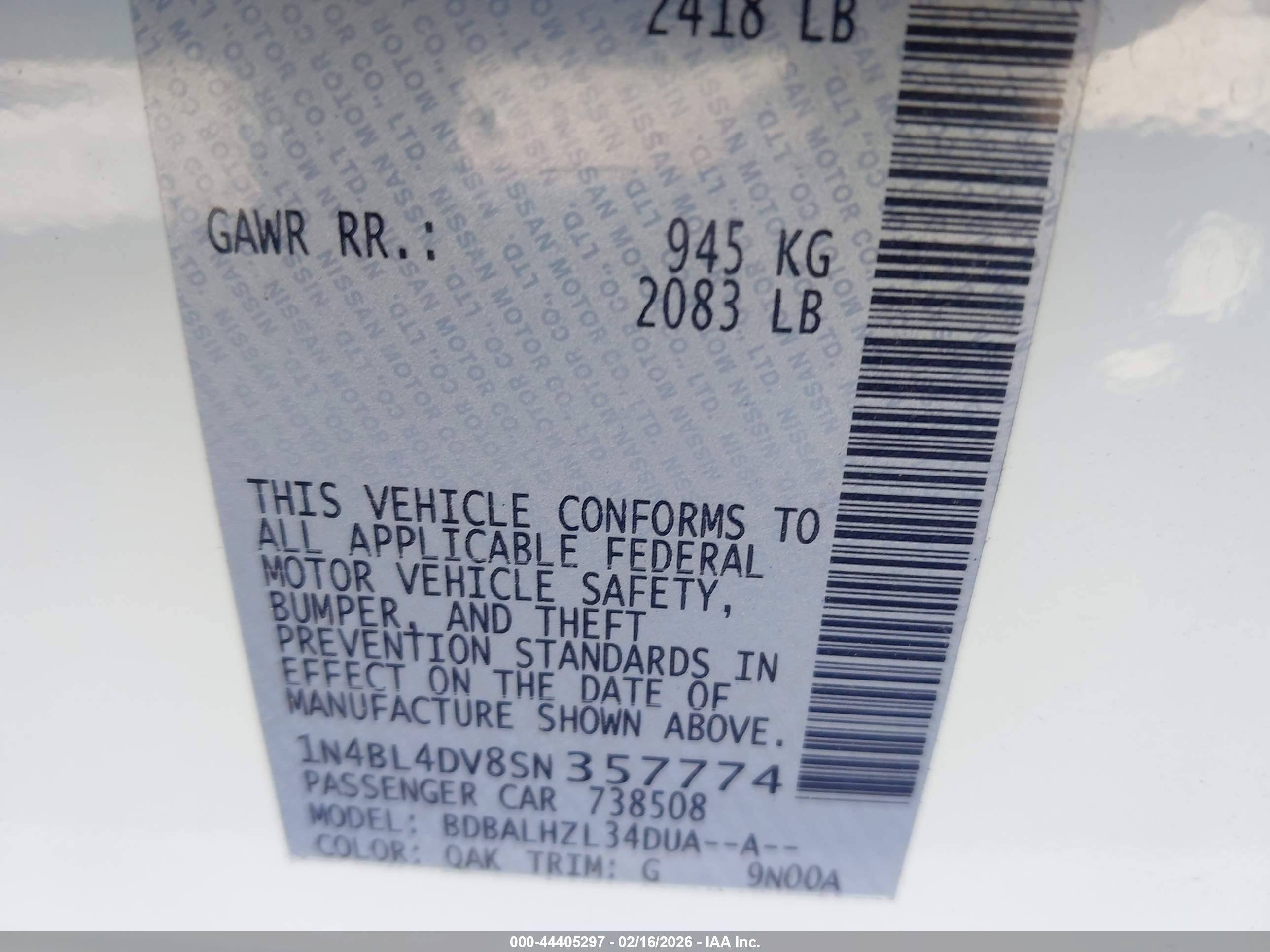 NISSAN ALTIMA image 9