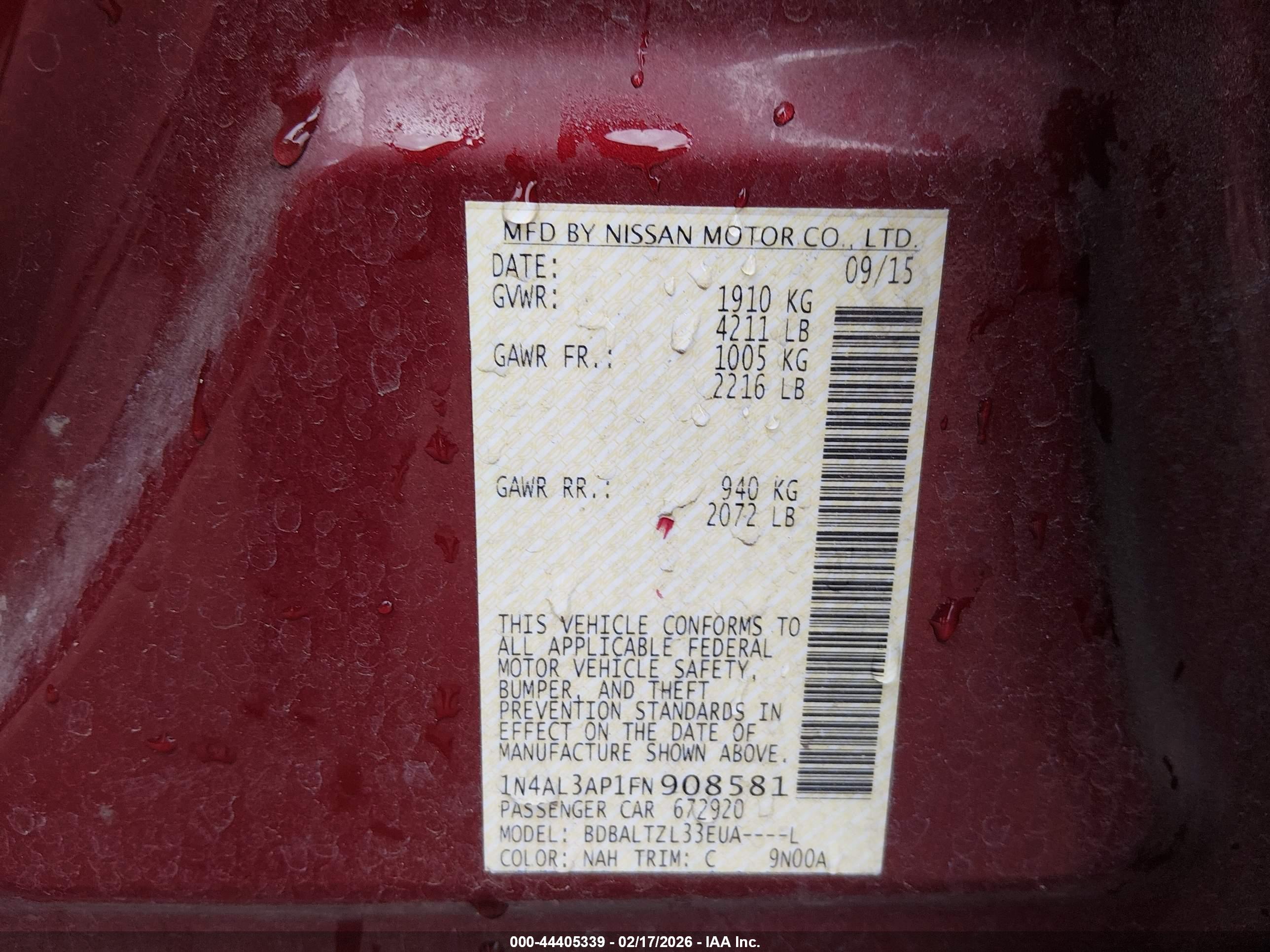 NISSAN ALTIMA image 9