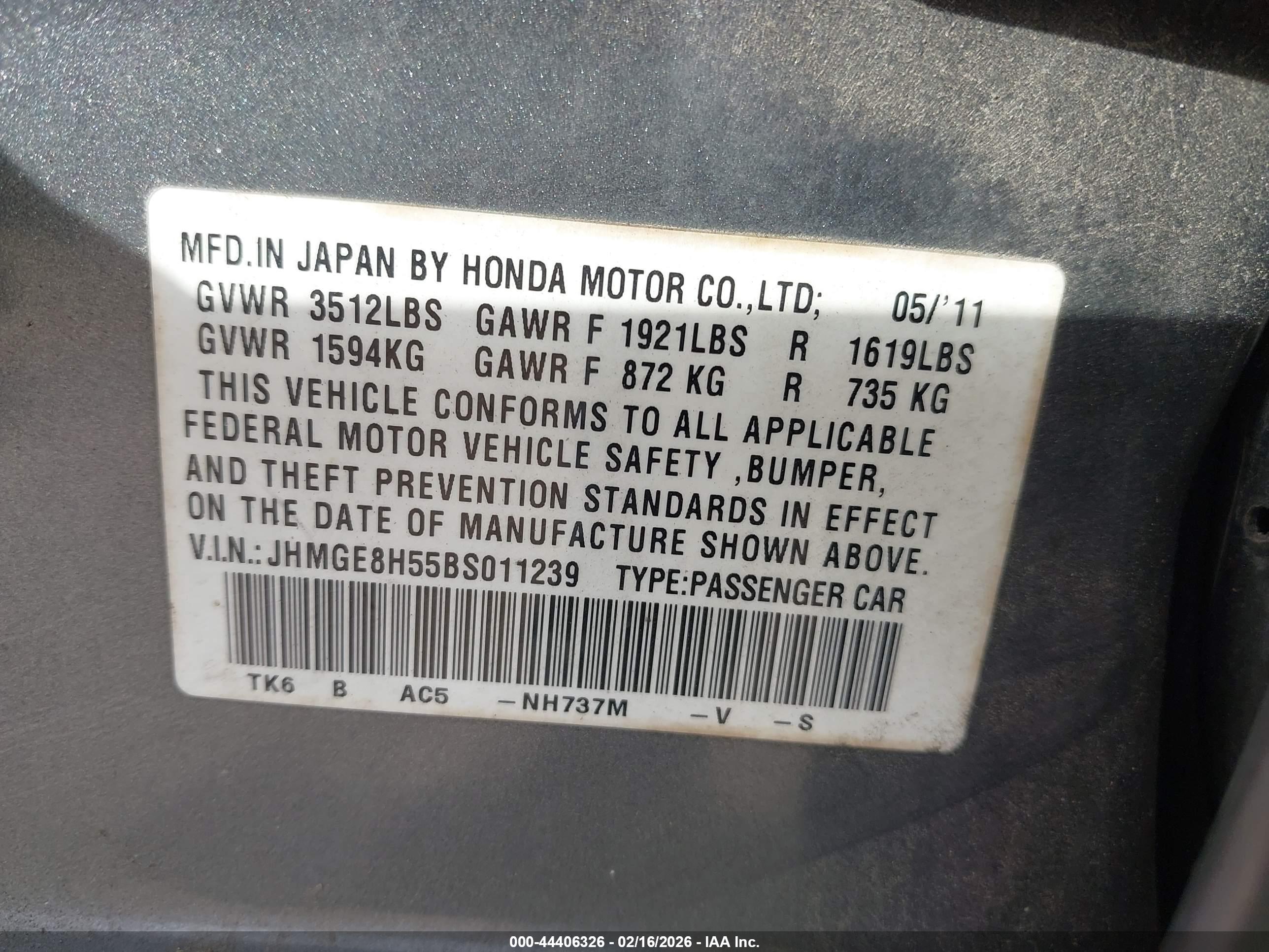 HONDA FIT image 9