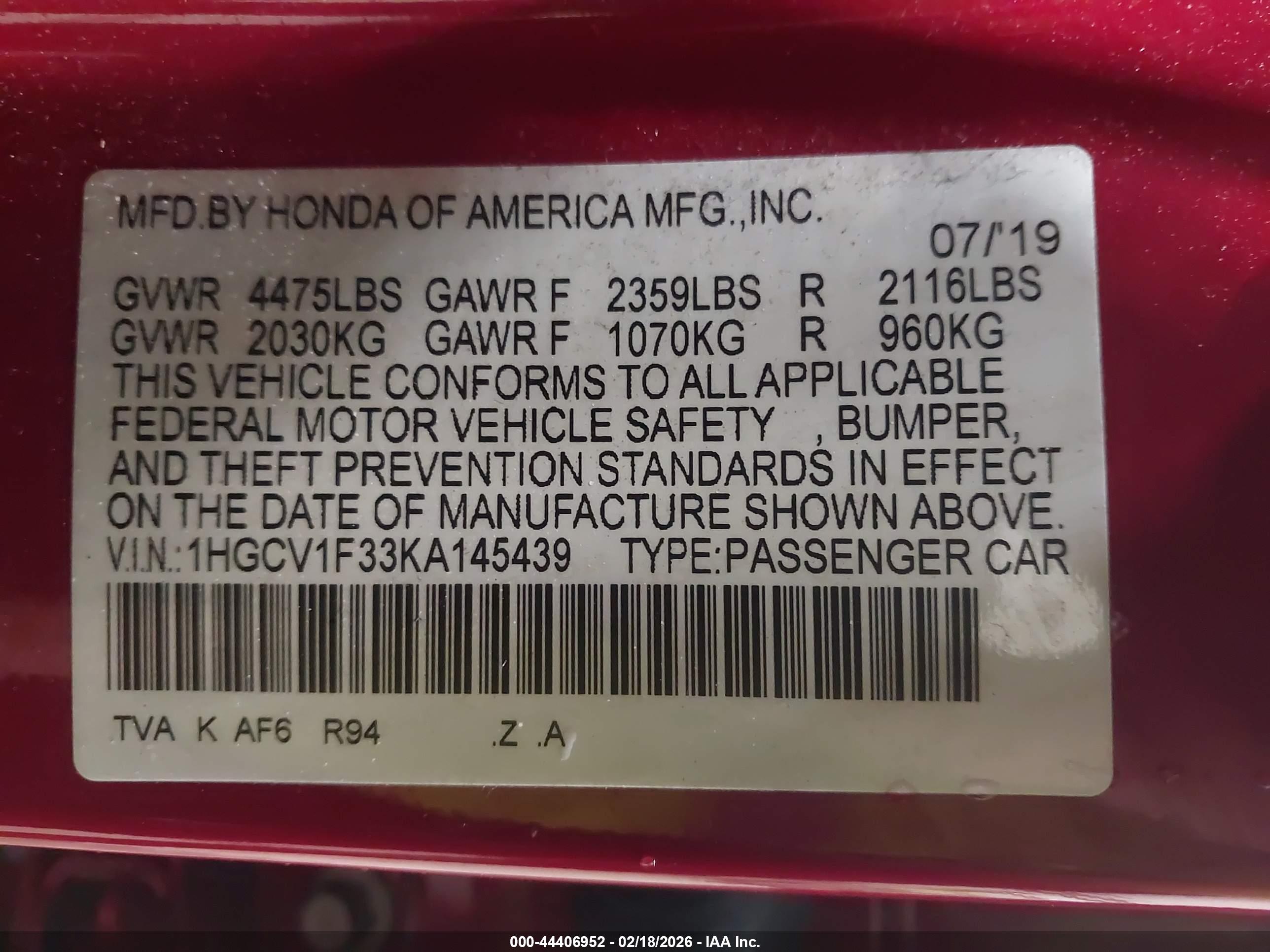 HONDA ACCORD image 9