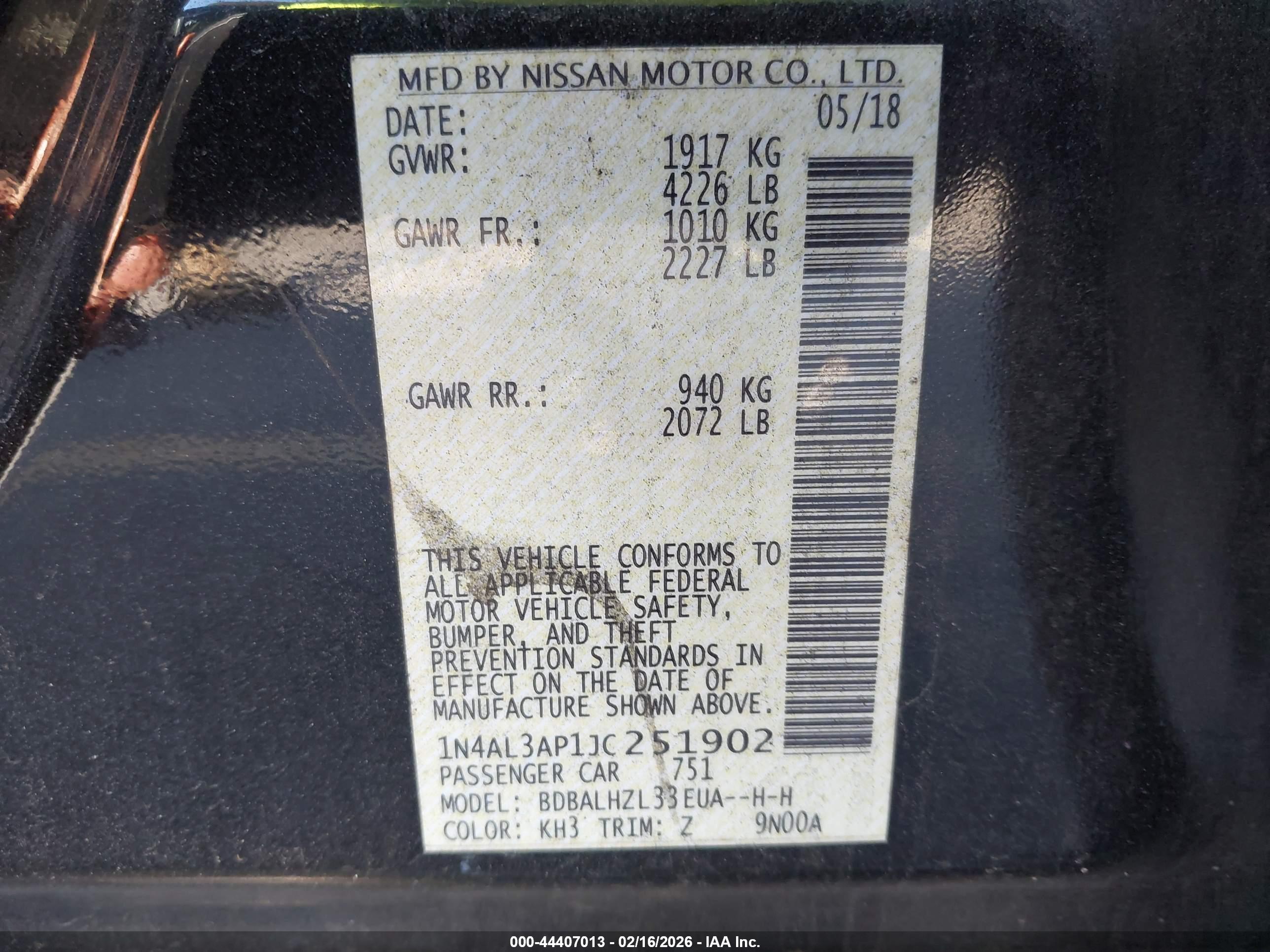NISSAN ALTIMA image 9