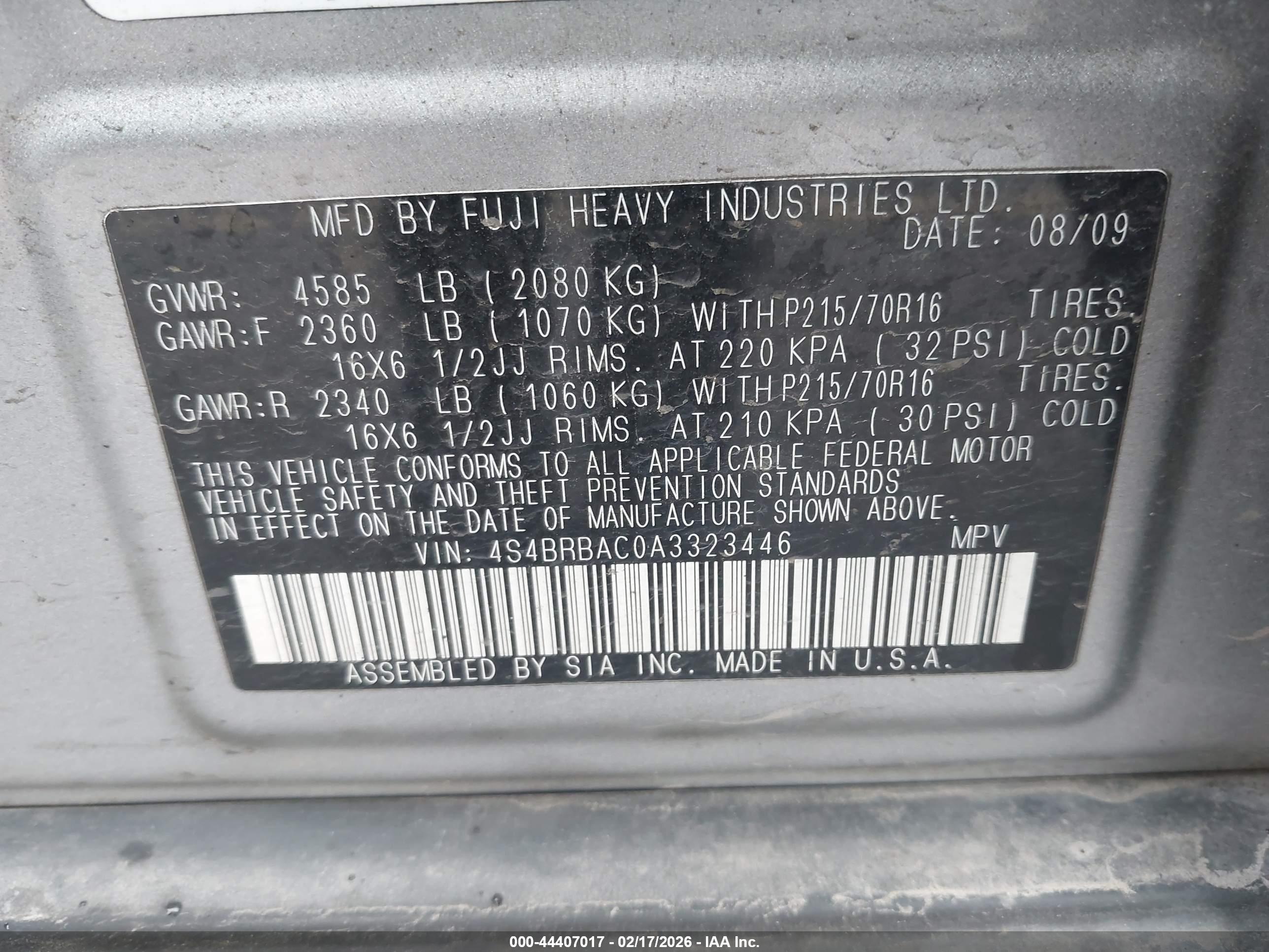 SUBARU OUTBACK image 9