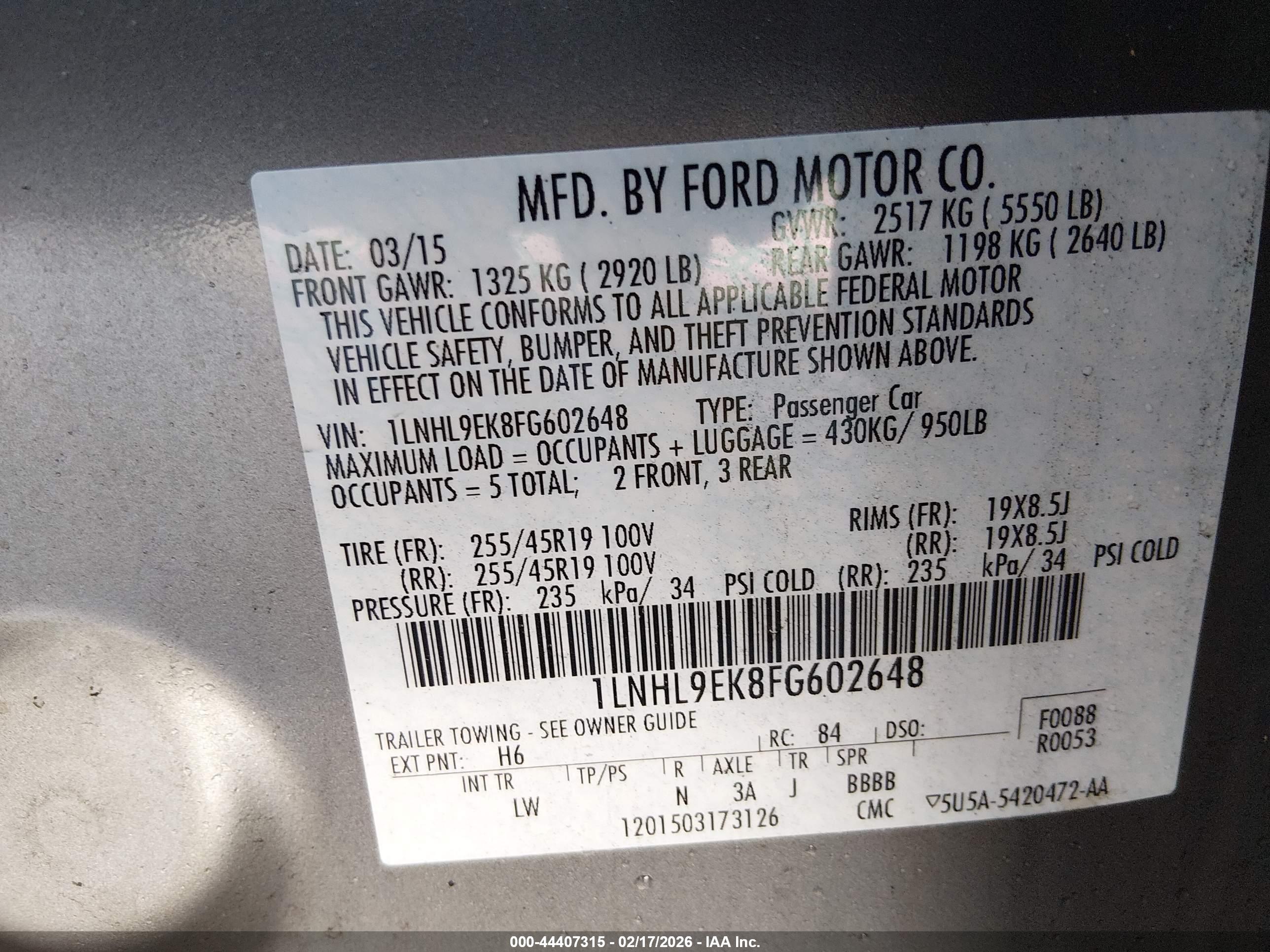 LINCOLN MKS image 9