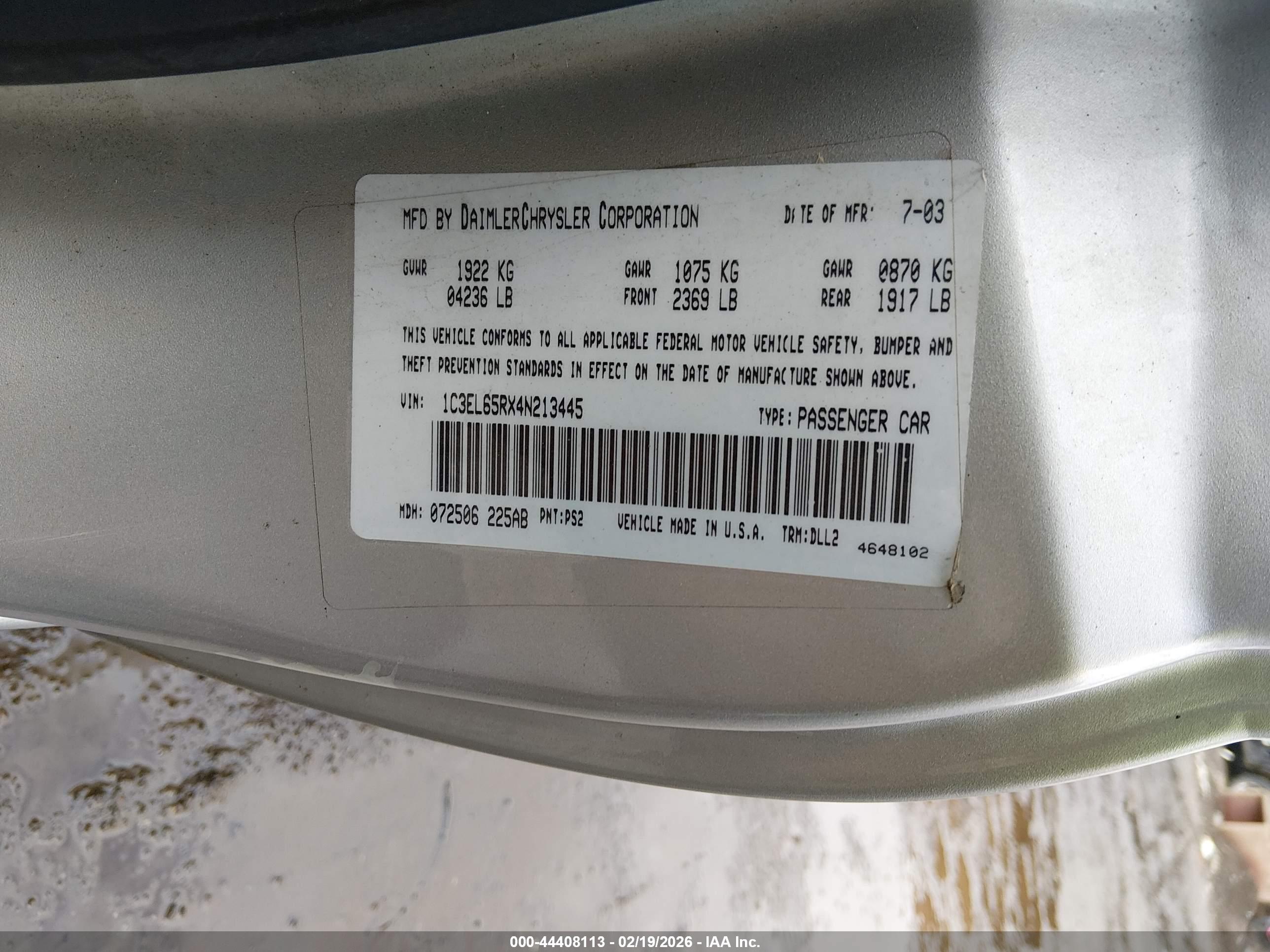 CHRYSLER SEBRING image 9