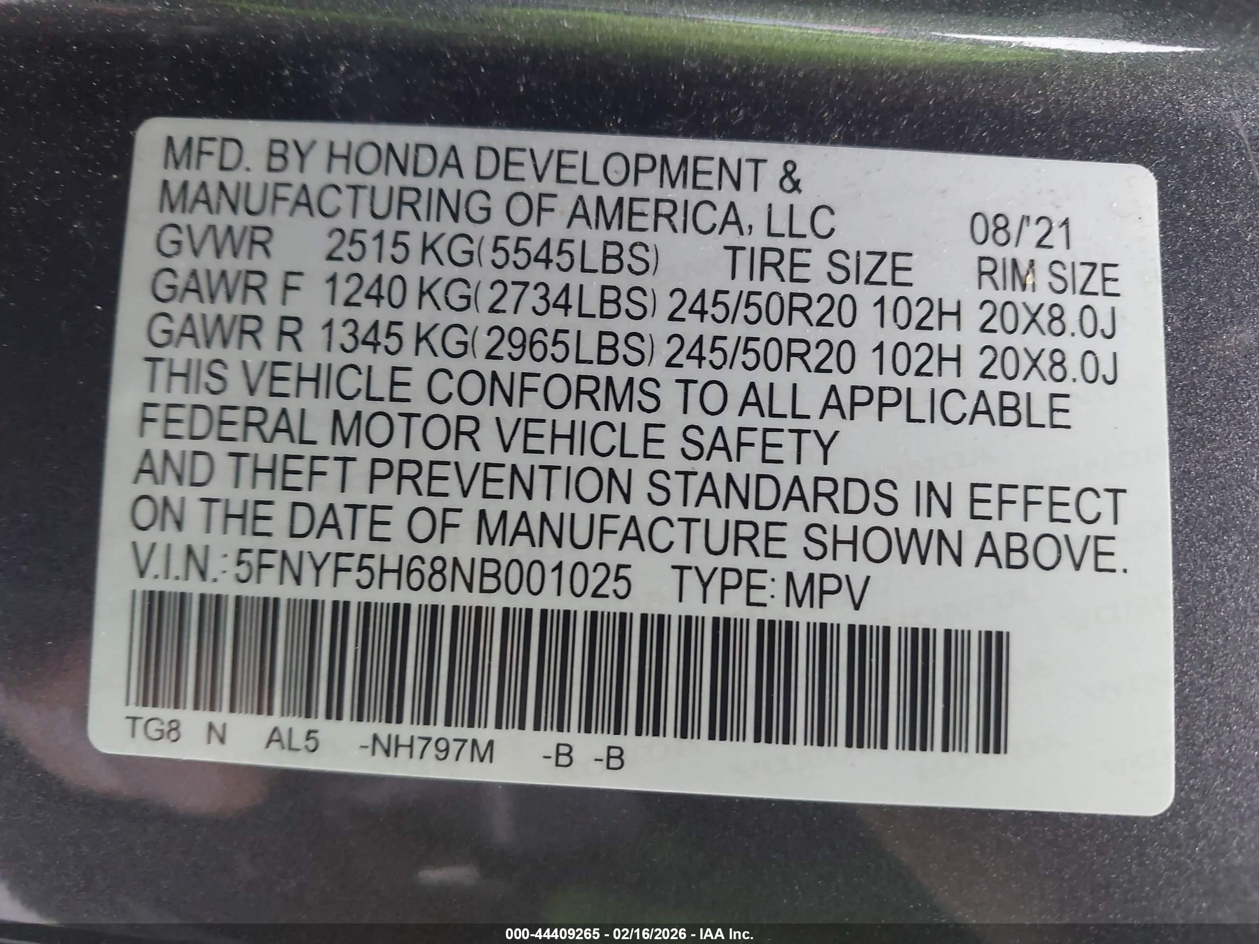 HONDA PILOT image 9