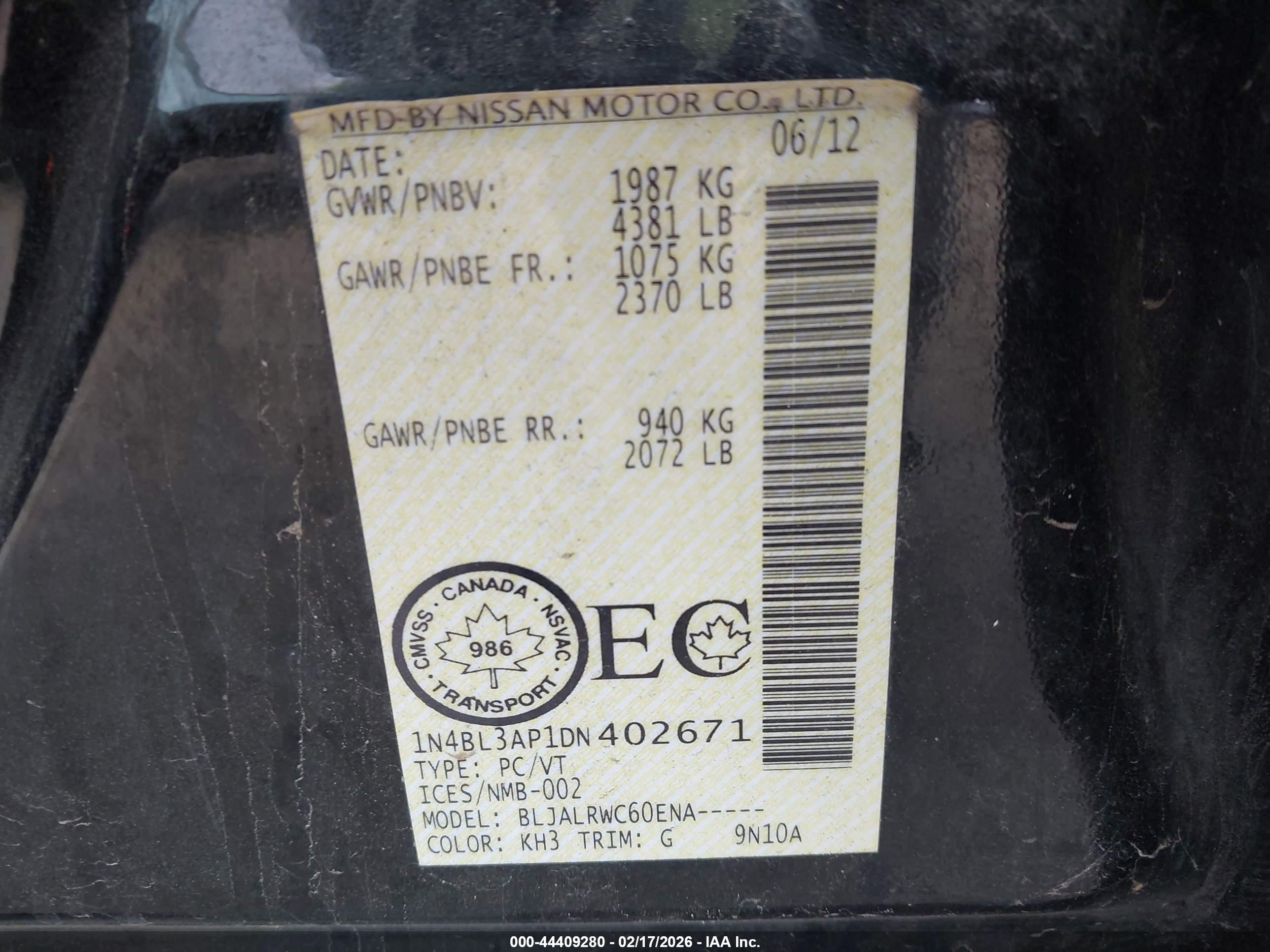 NISSAN ALTIMA image 9