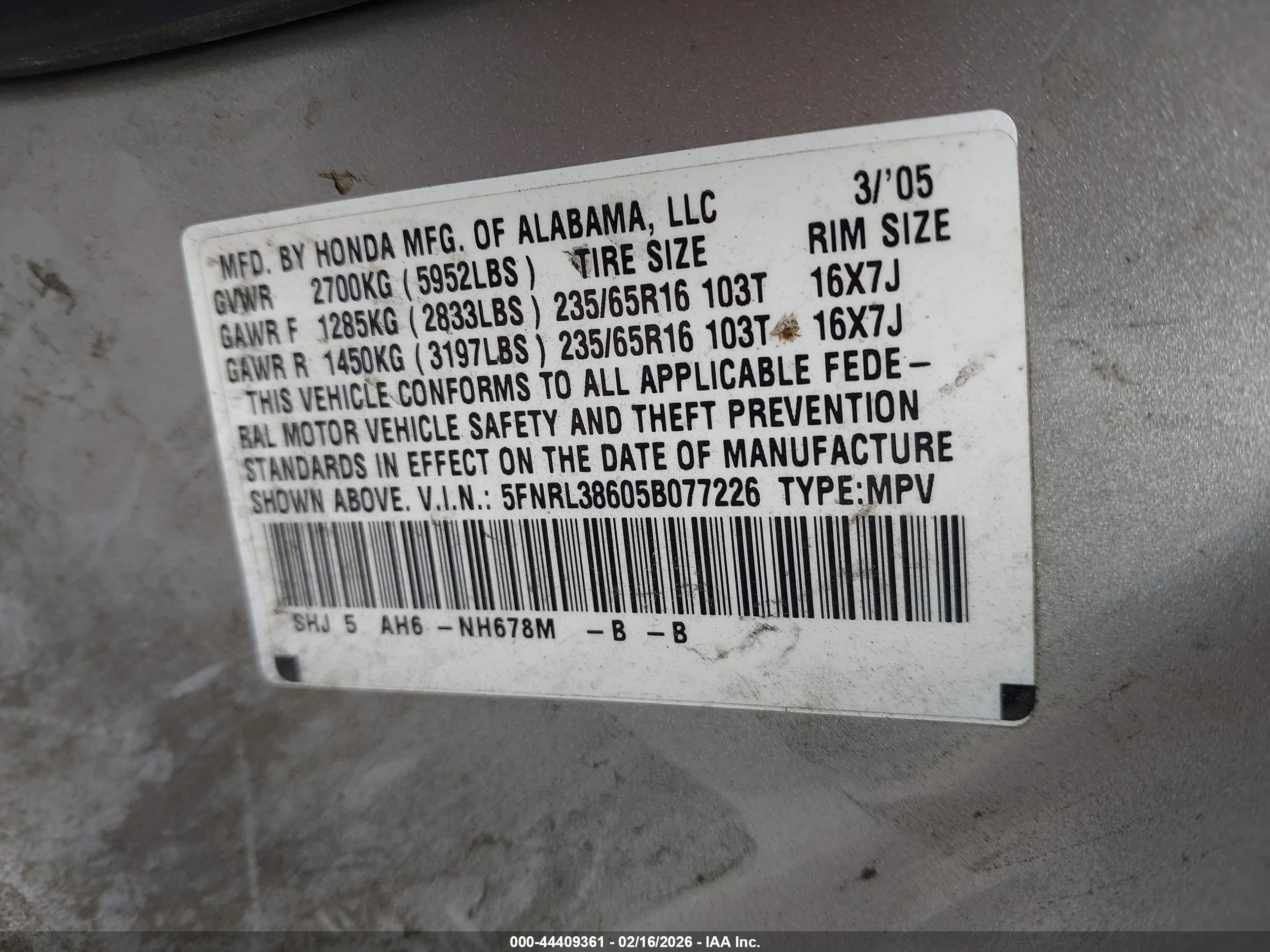 HONDA ODYSSEY image 9