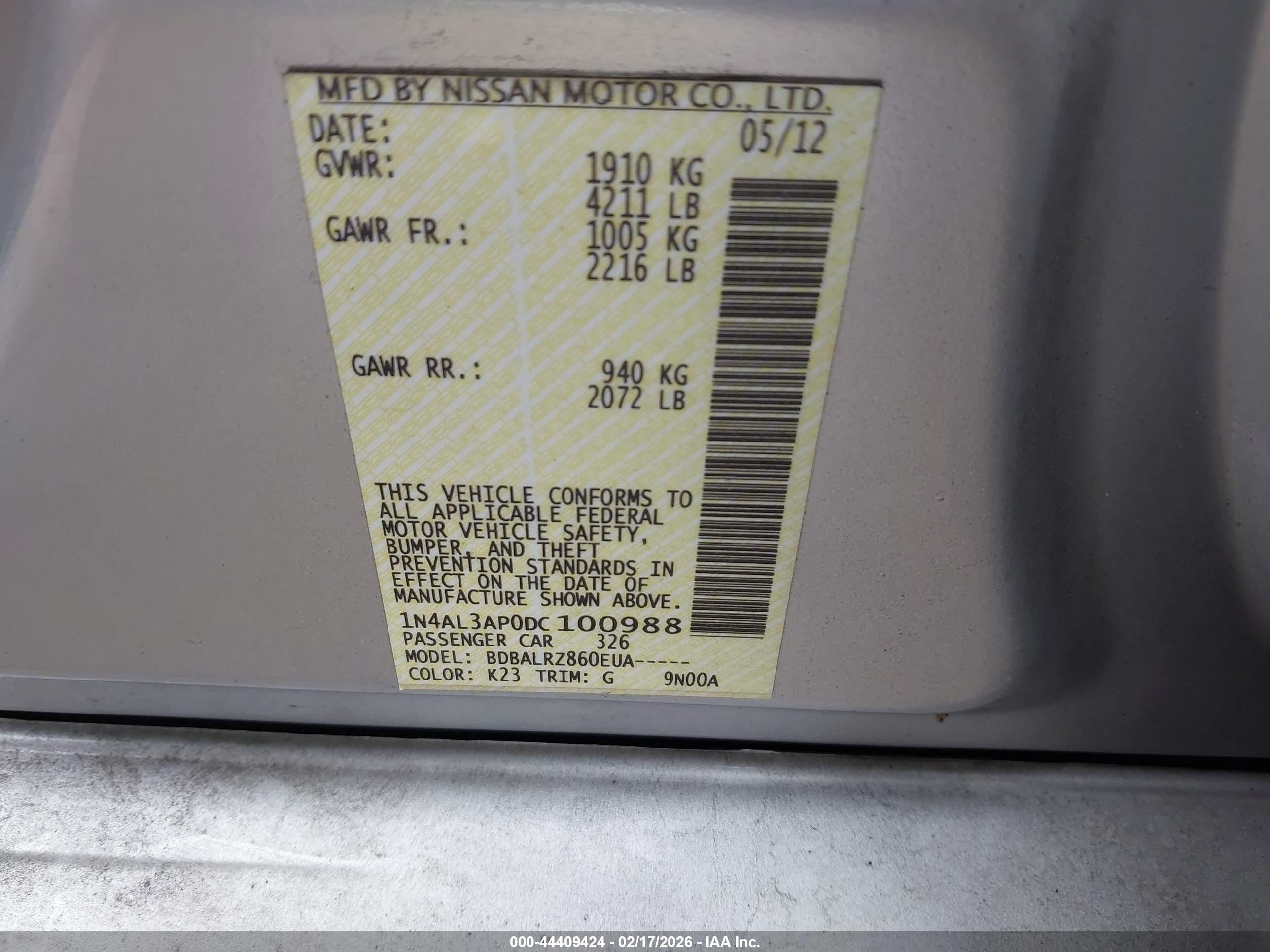 NISSAN ALTIMA image 9