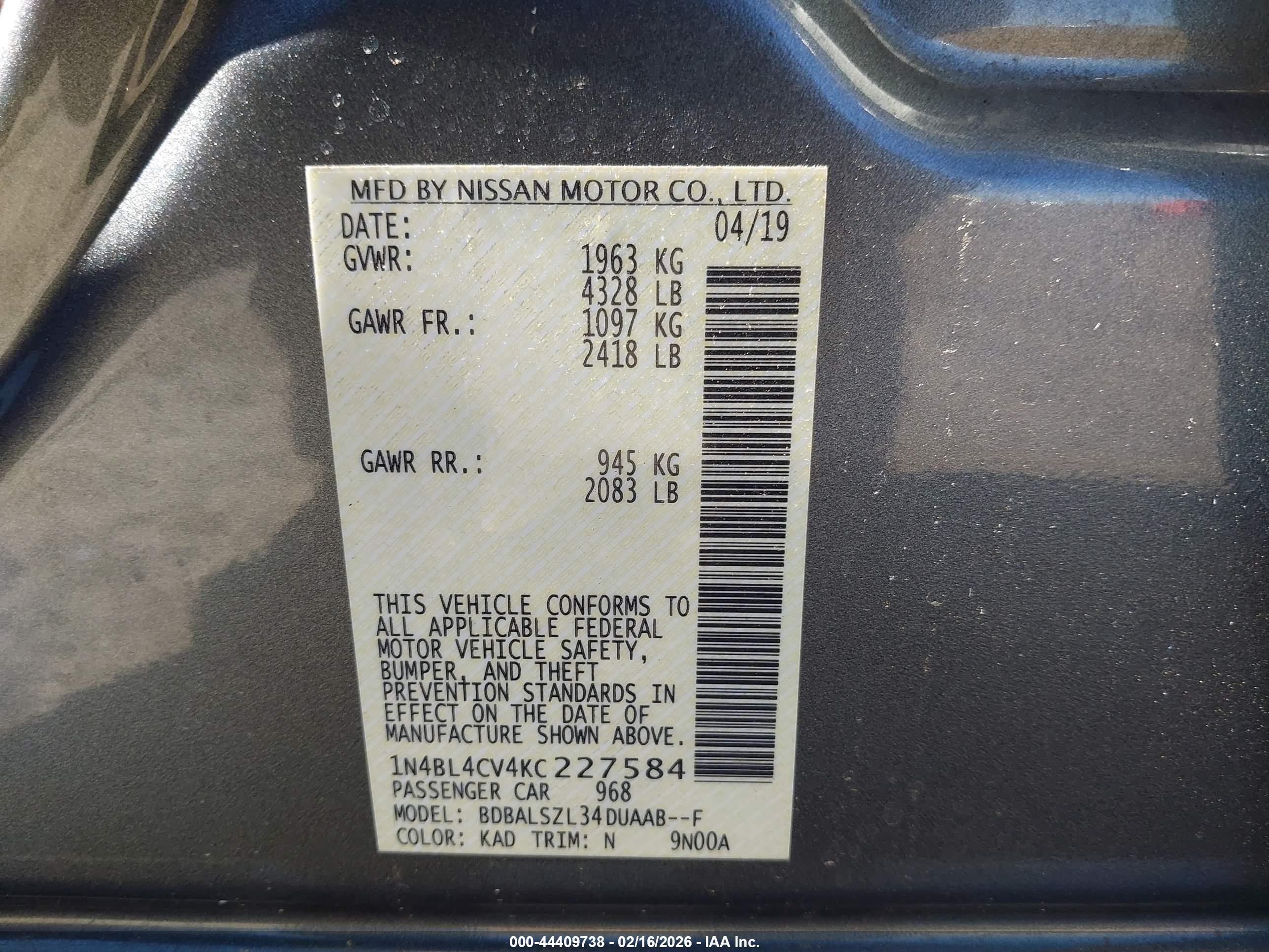 NISSAN ALTIMA image 9