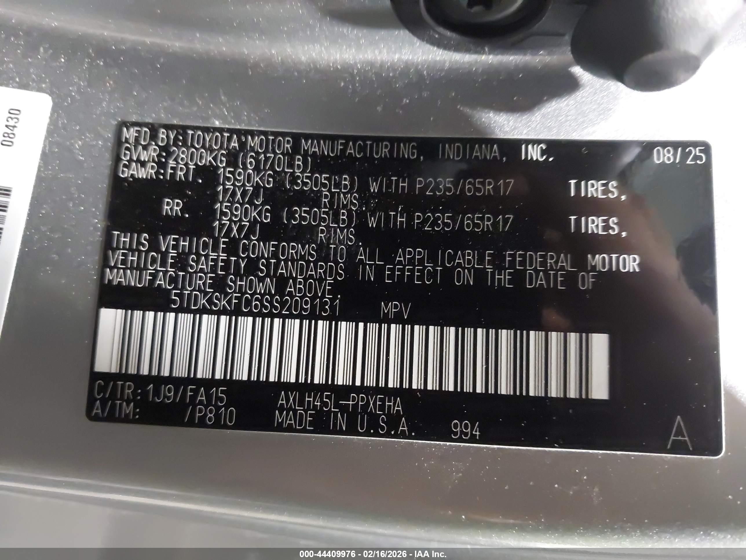 TOYOTA SIENNA image 9