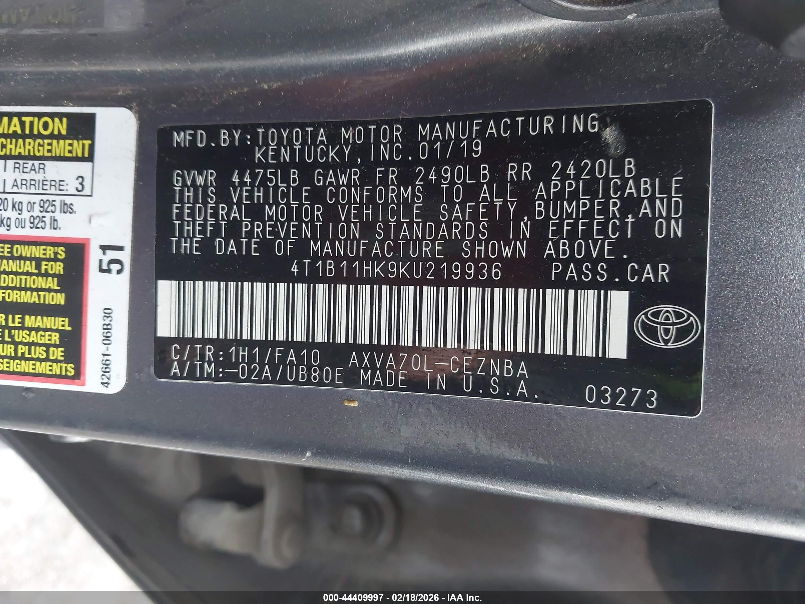 TOYOTA CAMRY image 9
