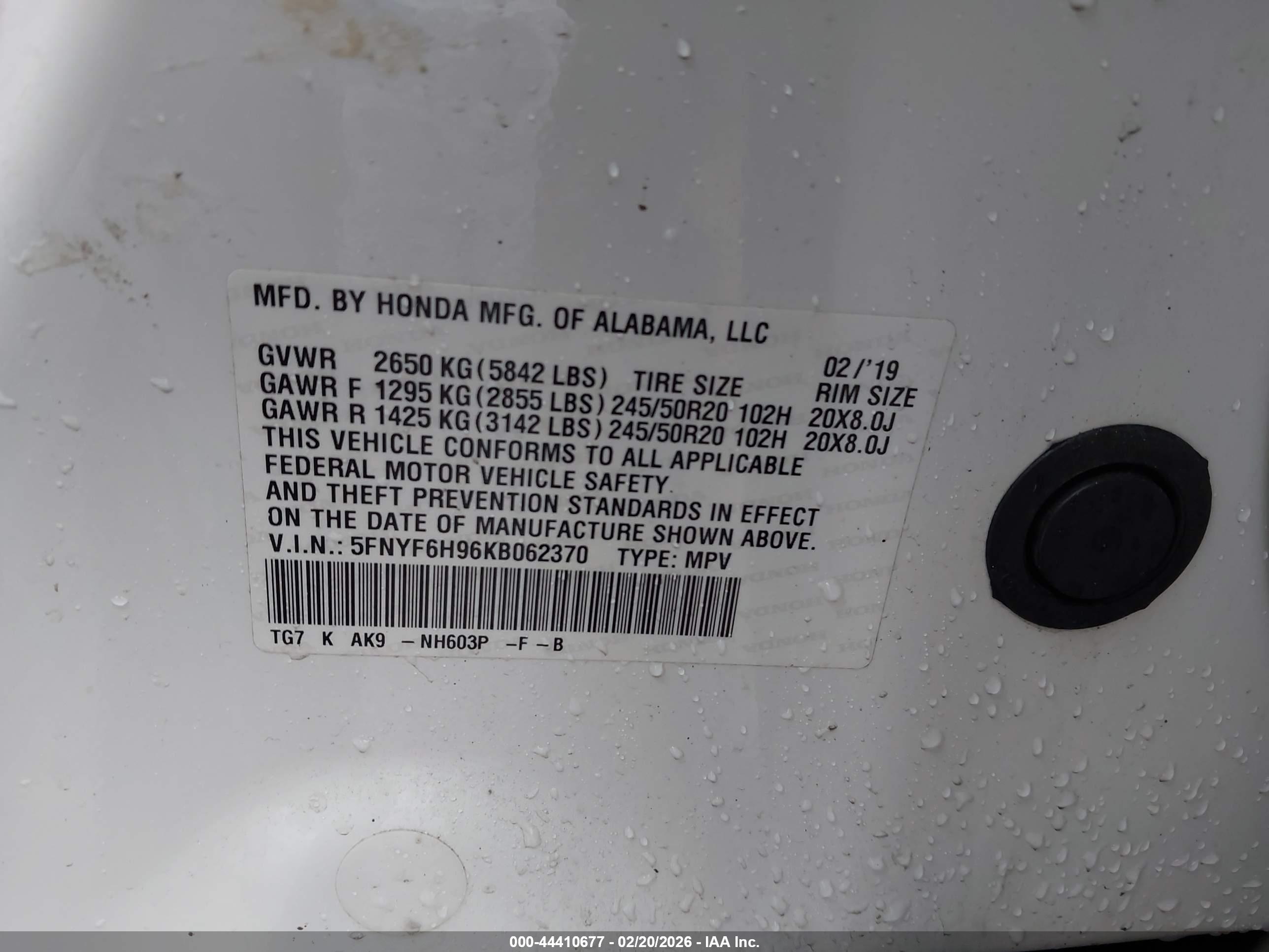 HONDA PILOT image 9