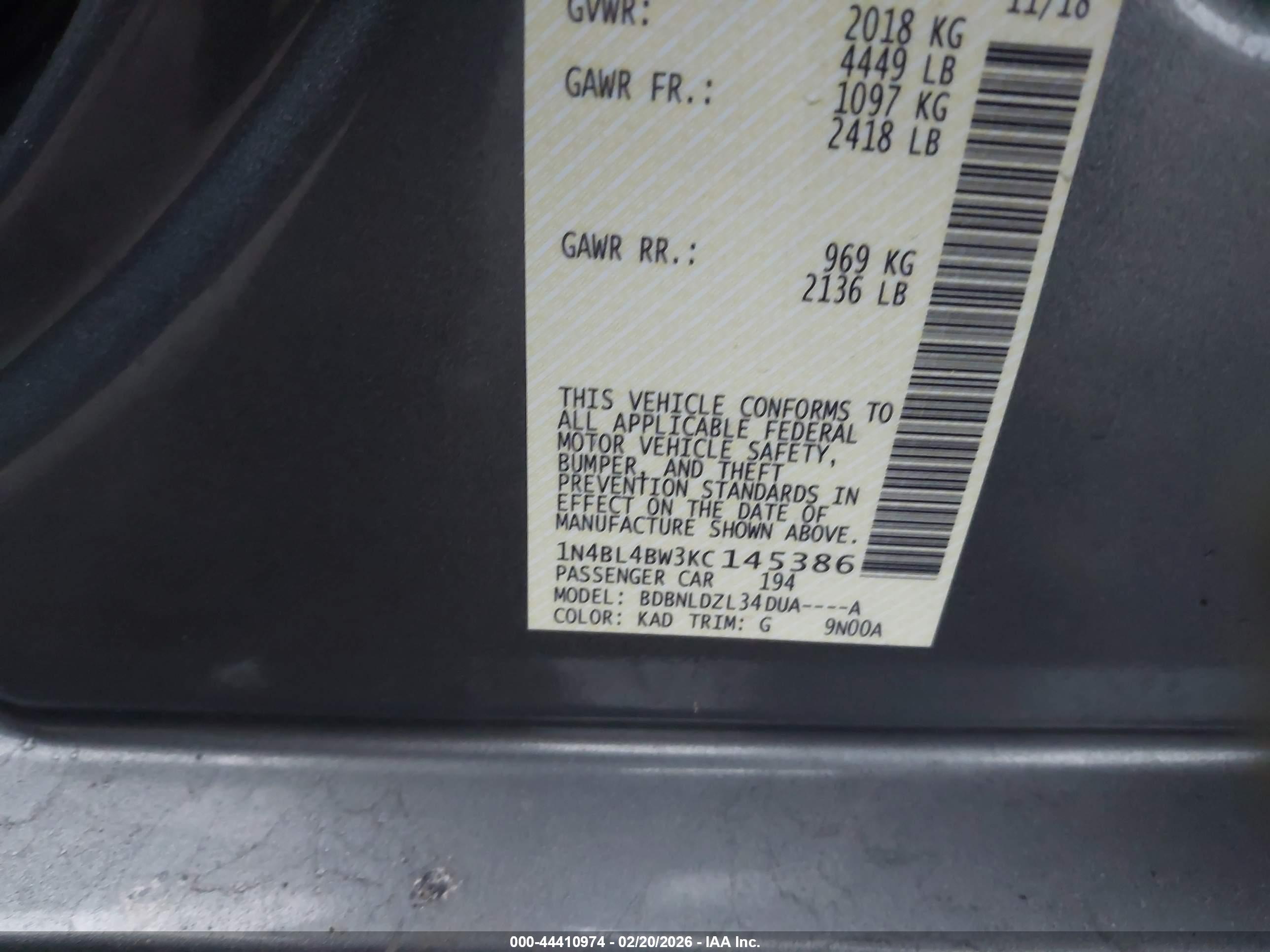 NISSAN ALTIMA image 9