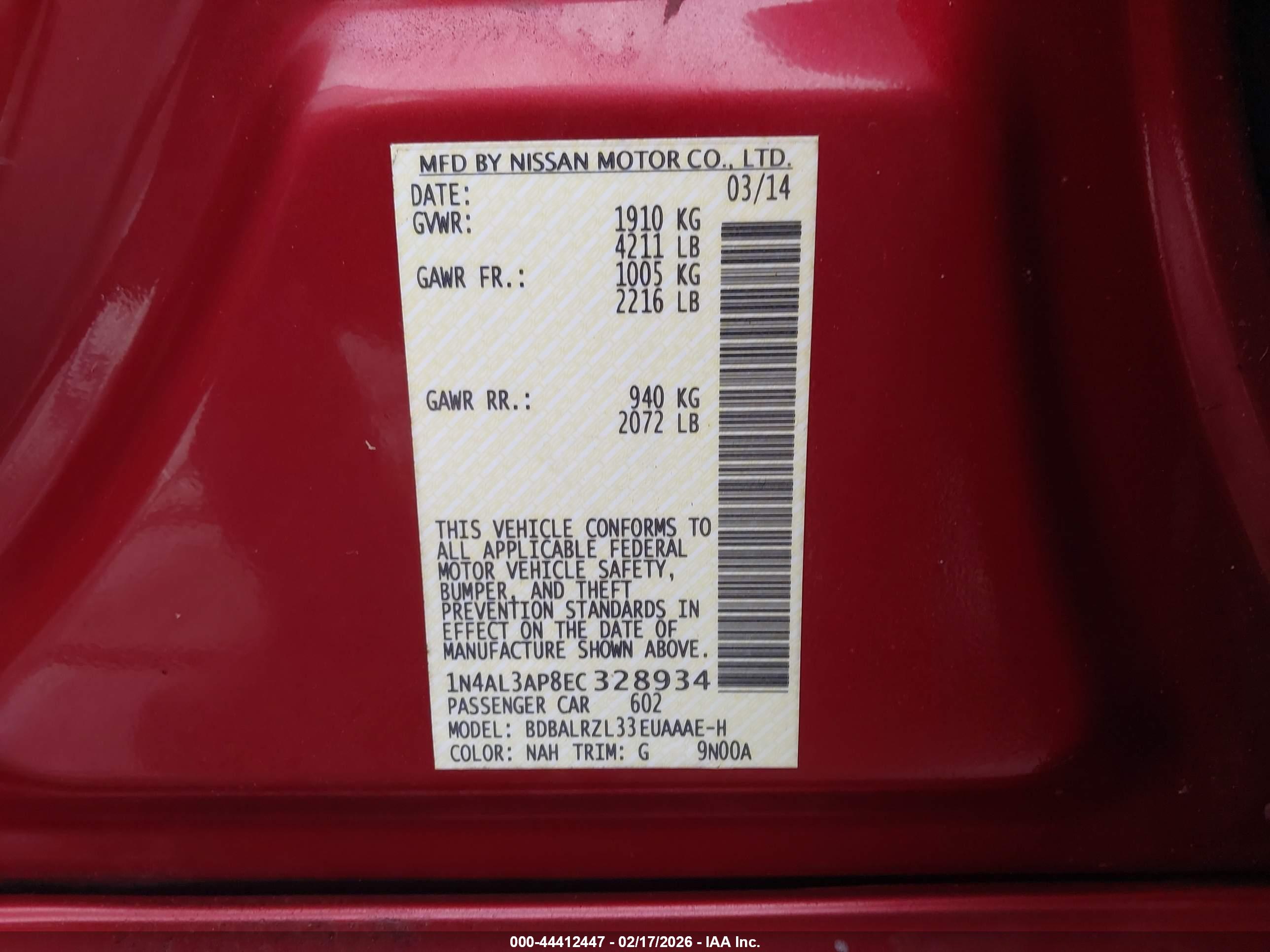 NISSAN ALTIMA image 9