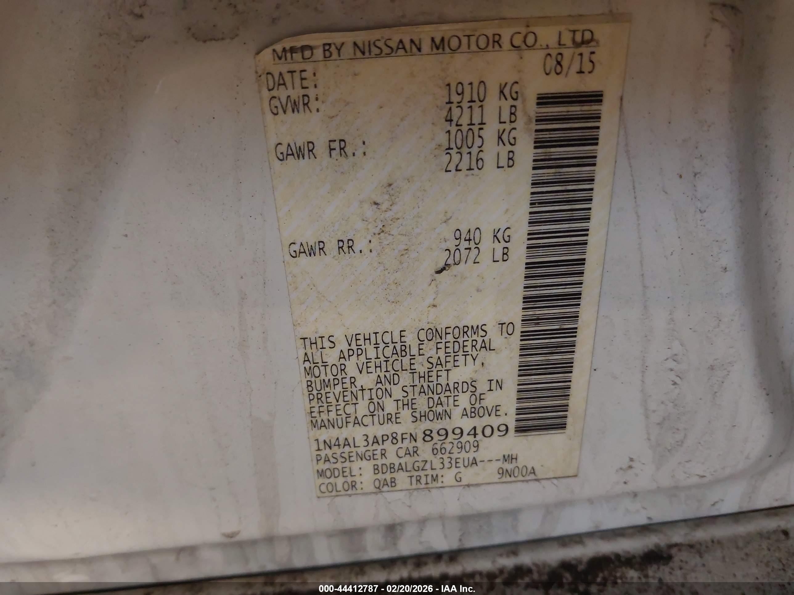 NISSAN ALTIMA image 9